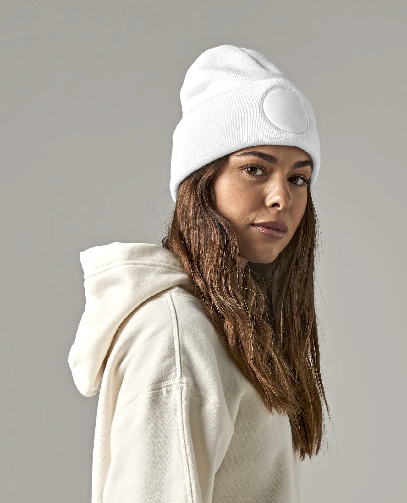 beechfield-b446-circular-patch-beanie-model-0 Beechfield Circular Patch Beanie