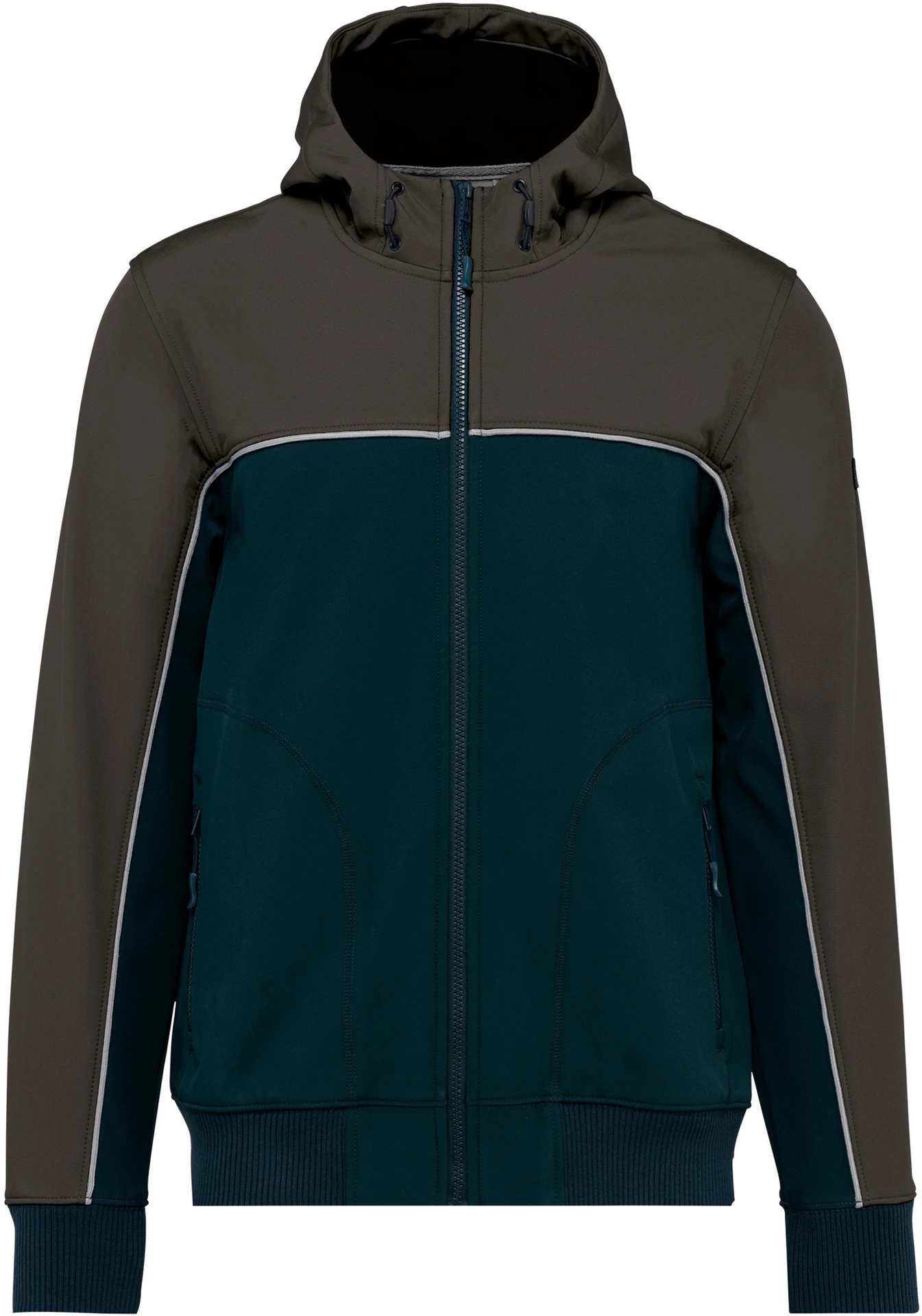 kariban-WK450-workwear-3-lagen-softshell-jacke-navy-darkgrey-front-3 Kariban Unisex Workwear 3-Lagen Softshell Jacke