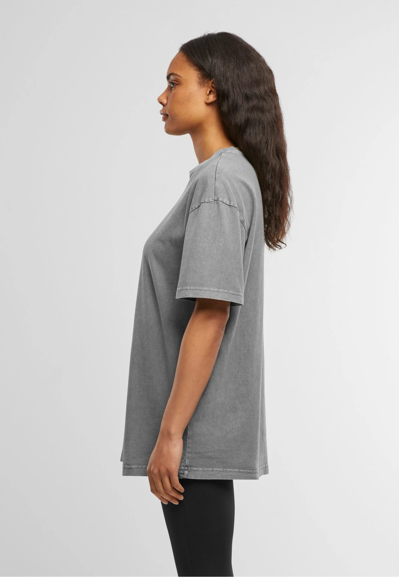 Build Your Brand Ladies Oversized Acid Wash Tee
