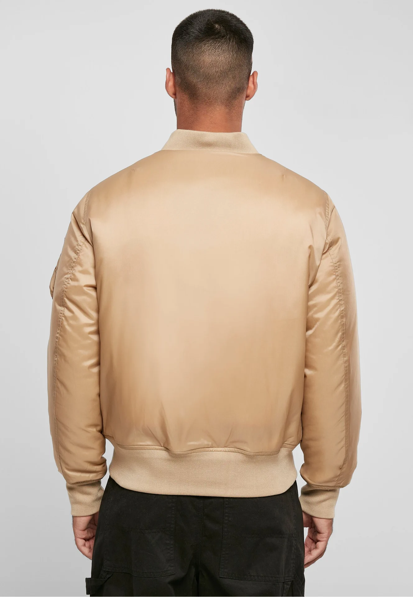 BYB-BY030-bomber-jacket-beige-model-2 Build Your Brand Bomber Jacket
