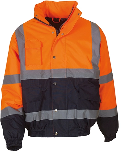yoko-hvp218-hi-vis-two-tone-bomber-jacket-hi-vis-orange-navy-front-1 YOKO High Visibility Two-Tone Bomber Jacket