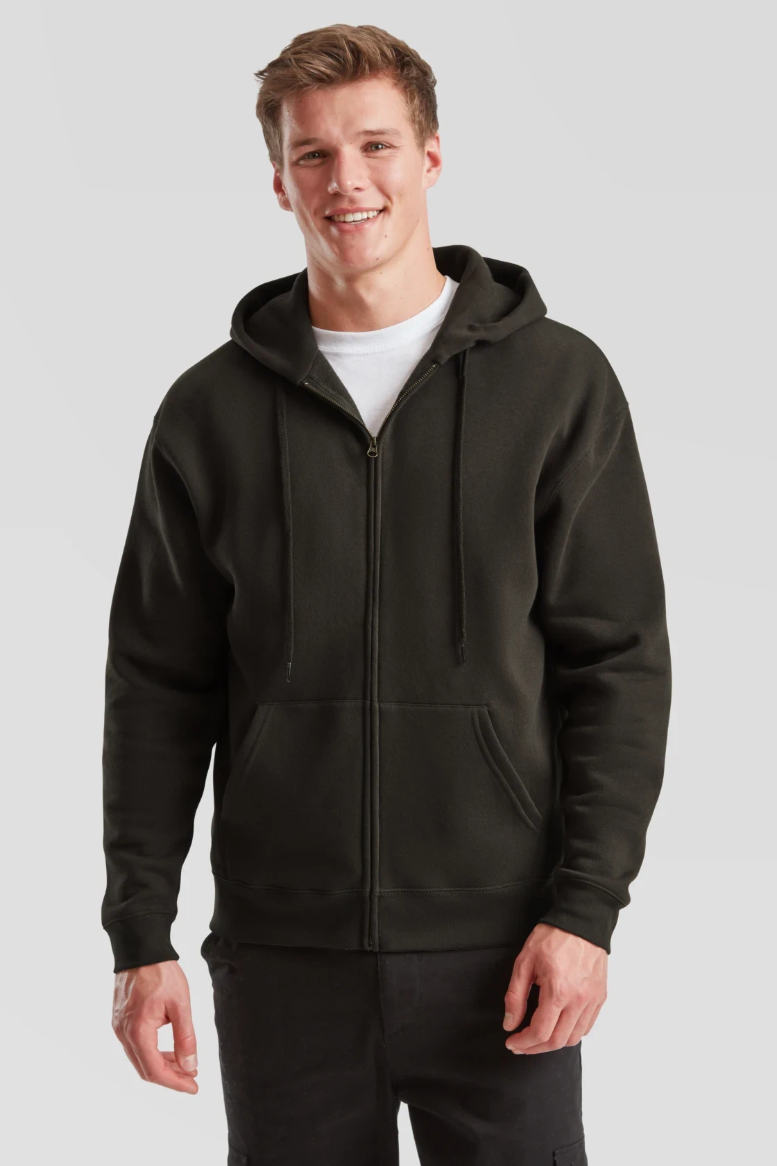 fruit-of-the-loom-62-034-0-premium-hooded-sweat-jacket-charcoal-model-0 F.O.L. Premium Hooded Sweat Jacket