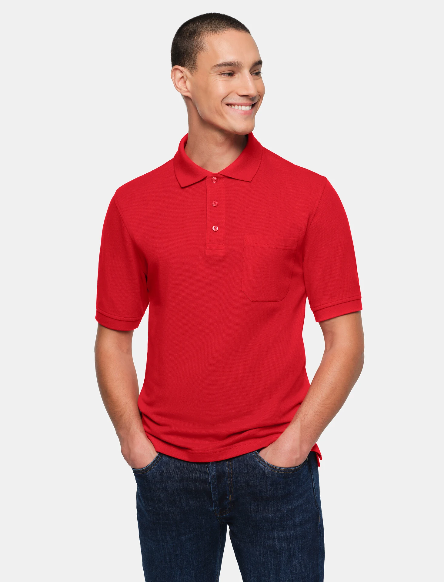 hakro-802-pocket-poloshirt-top-rot-model-0 HAKRO Pocket-Poloshirt 802 Top