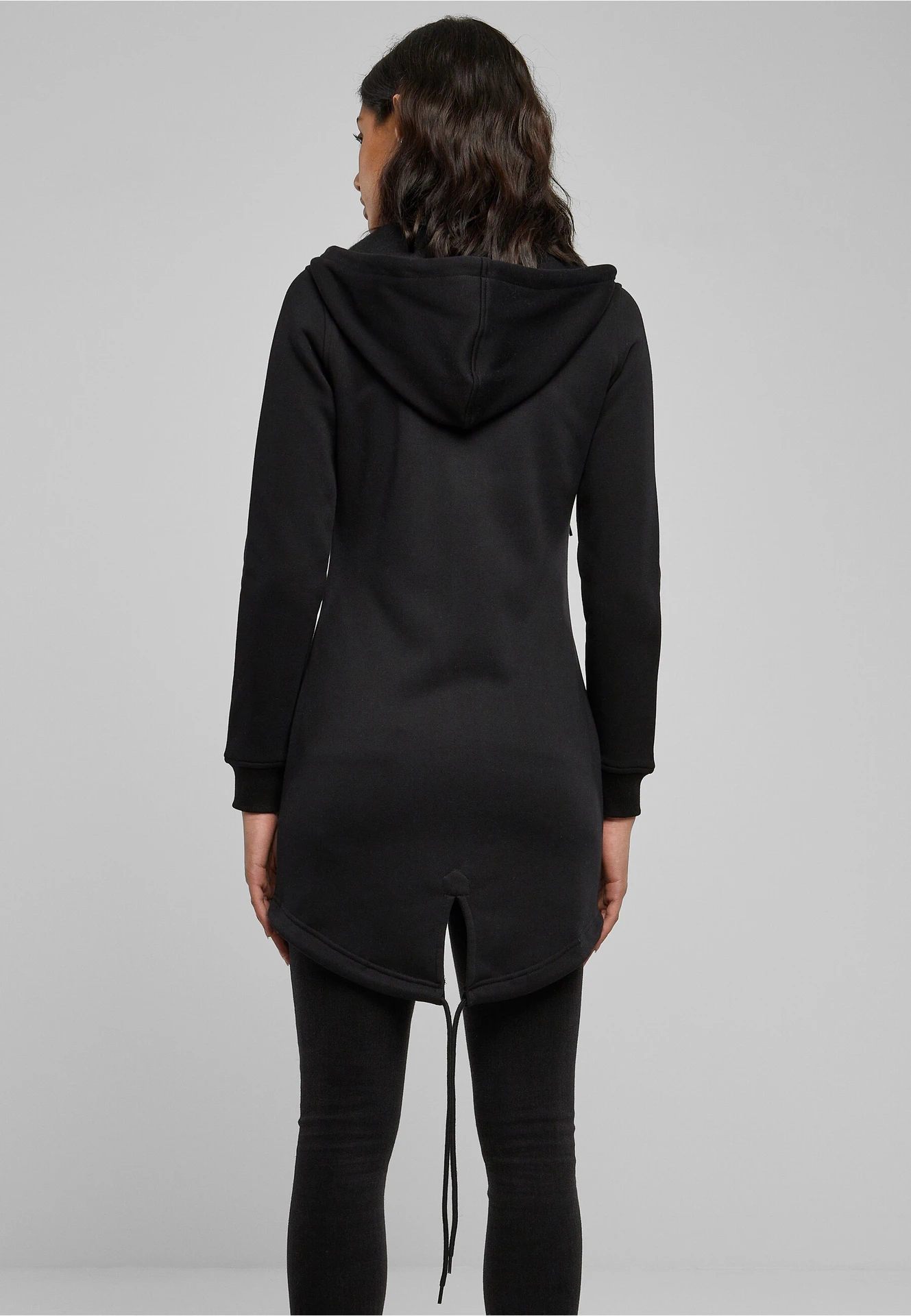 BYB-BY148-ladies-sweat-parka-black-model-2 Build Your Brand Ladies Sweat Parka