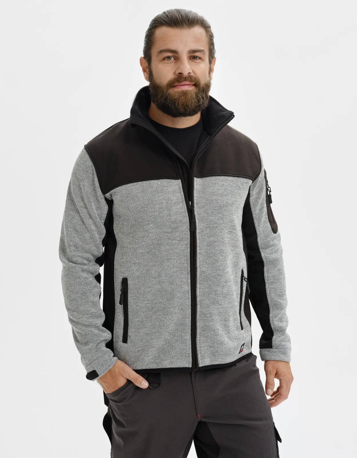 rimeck-550-softshelljacke-casual-knithellgrau-model-0 RIMECK Softshelljacke Casual 550