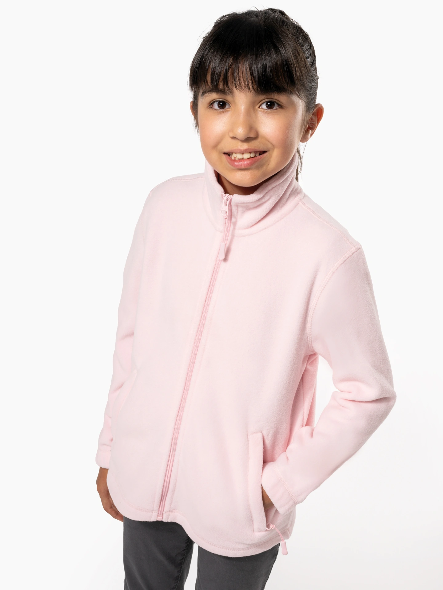 kariban-K920-kinder-microfleece-jacke-model-0 Kariban Kinder Microfleece Jacke