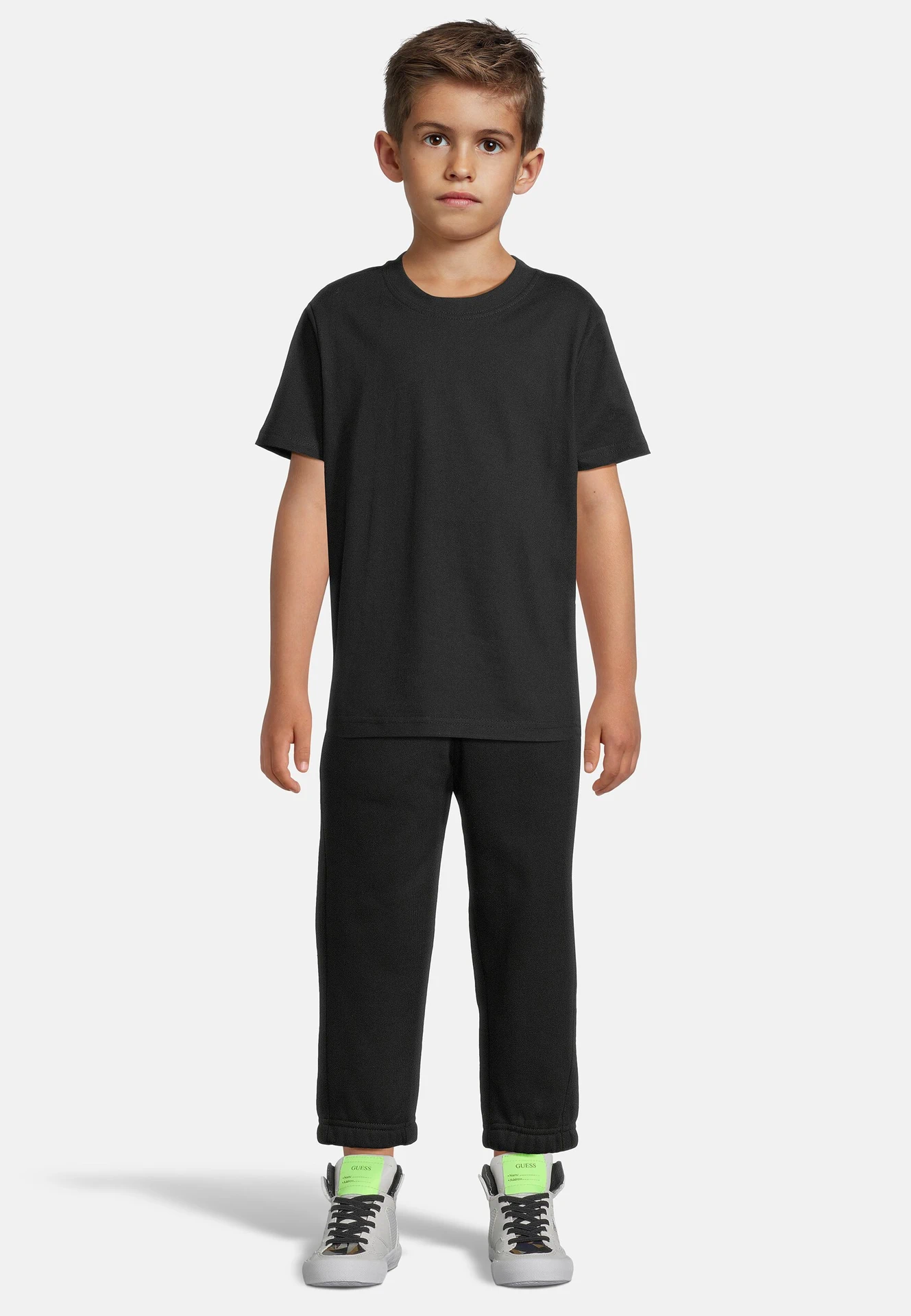 BYB-BY116-kids-basic-t-shirt-black-model-3 Build Your Brand Kids Basic Tee