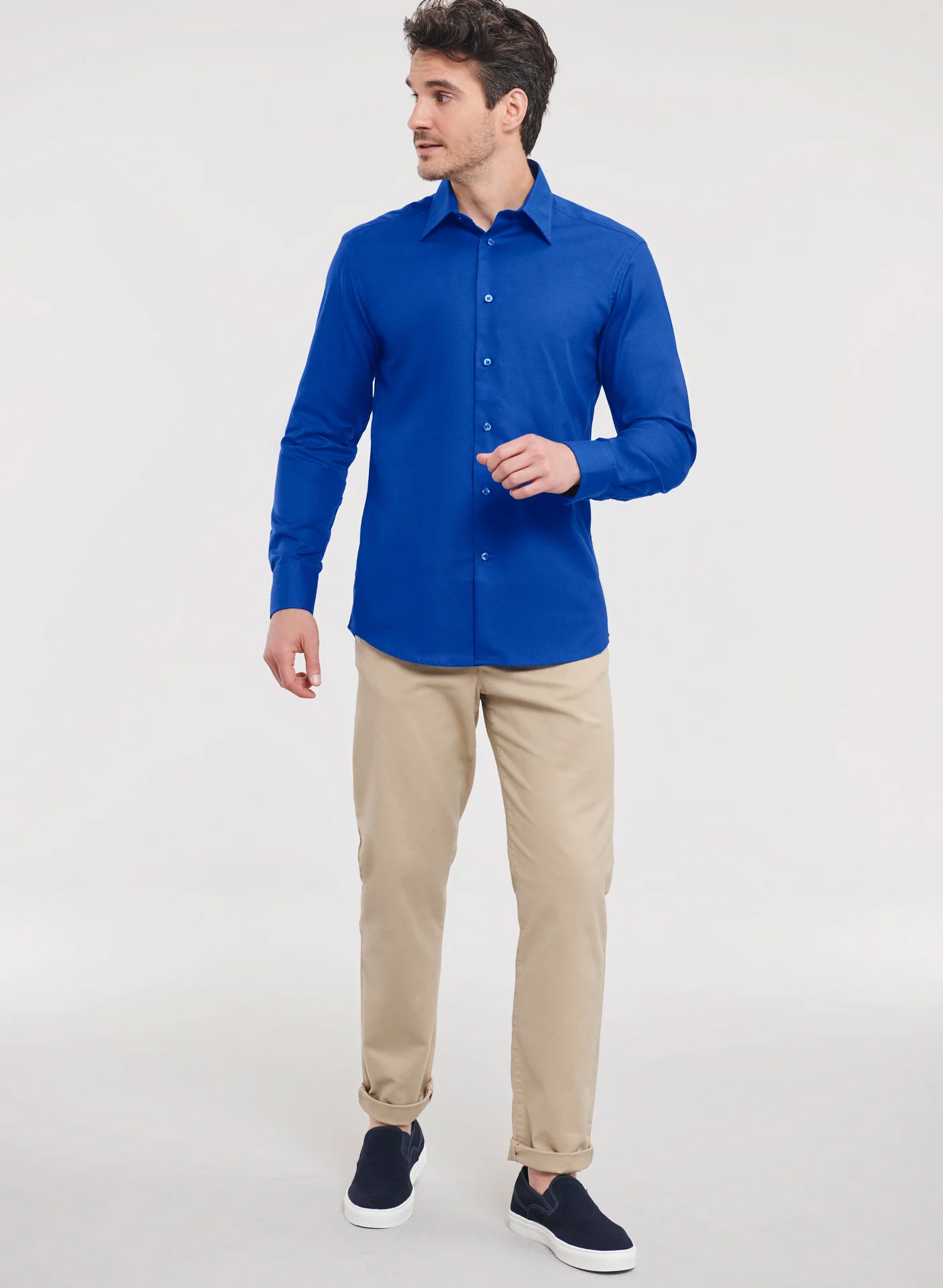 Russell Men's Long Sleeve Easy Care Tailored Oxford Shirt