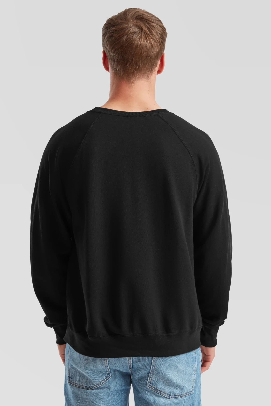 fruit-of-the-loom-62-138-0-lightweight-raglan-sweatshirt-black-model-2 F.O.L. Lightweight Raglan Sweat