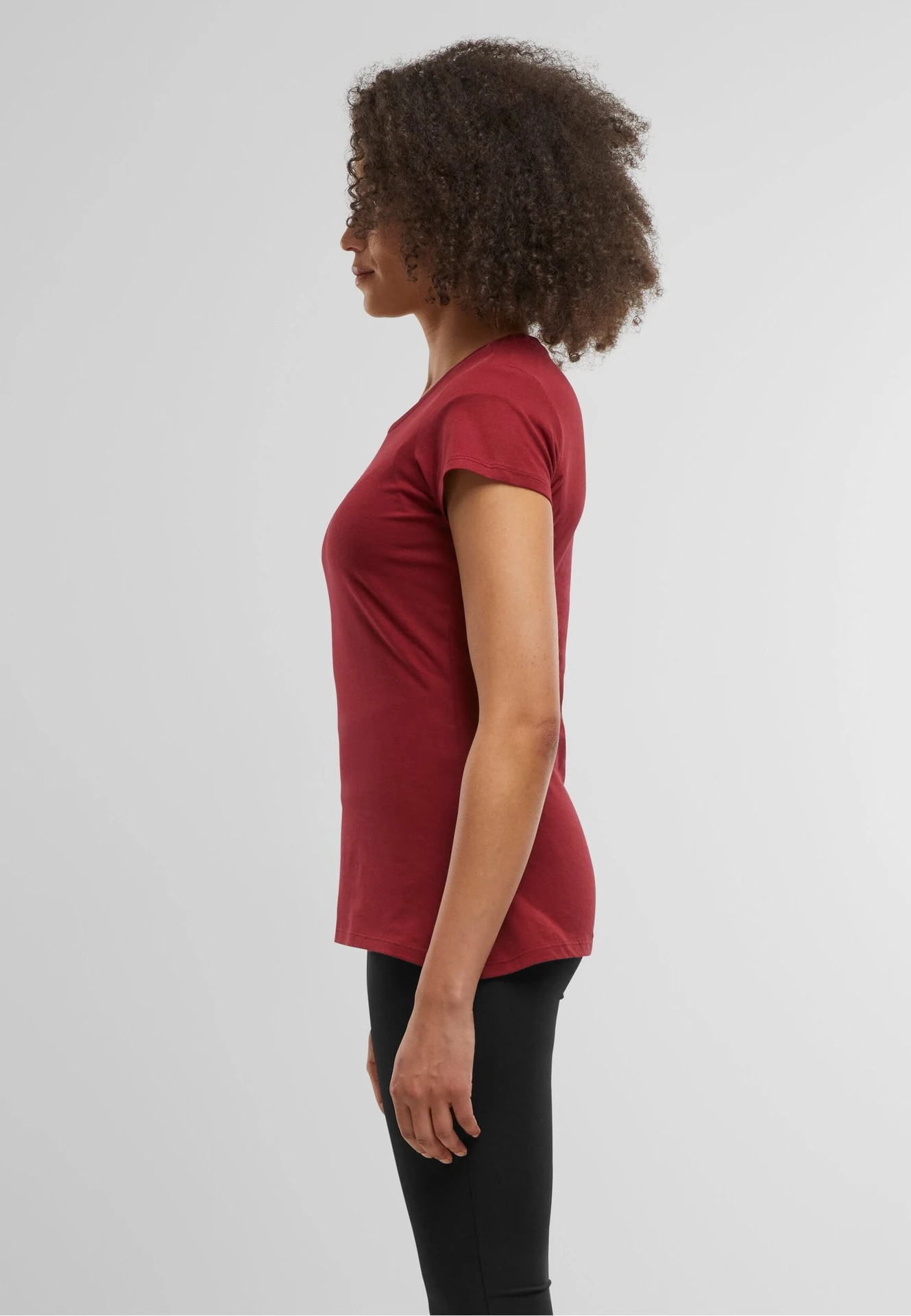 BYB-BB012-ladies-basic-t-shirt-cherry-model-1 Build Your Brand Ladies Basic Tee