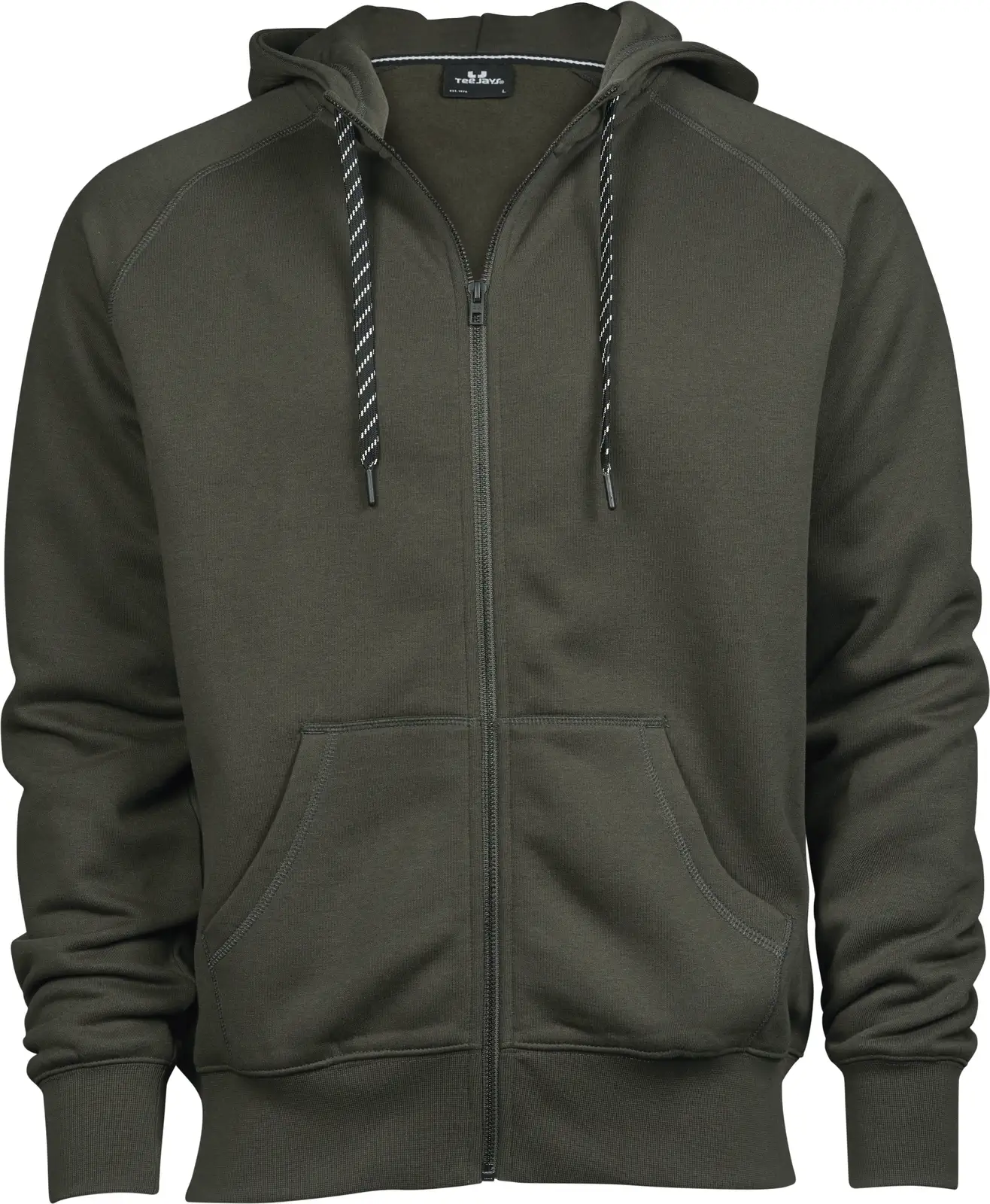 tee-jays-5435-mens-fashion-full-zip-hood-deepgreen-front-1 Tee Jays Men's Fashion Full Zip Hood