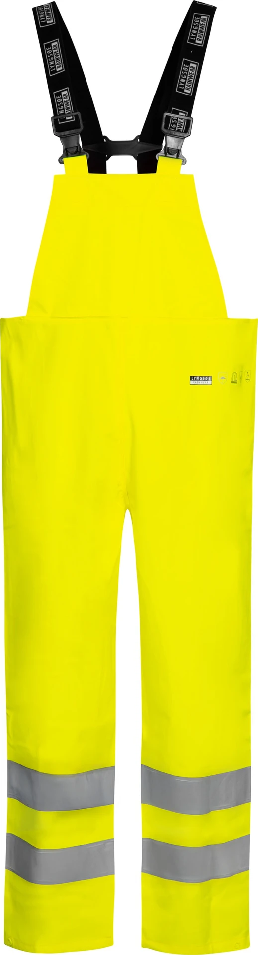 lyngsoe-fr-lr59-flammhemmende-hi-vis-regenlatzhose-leuchtgelb-front-1 Lyngsøe FR-LR59 Flammhemmende Hi-Vis Regenlatzhose