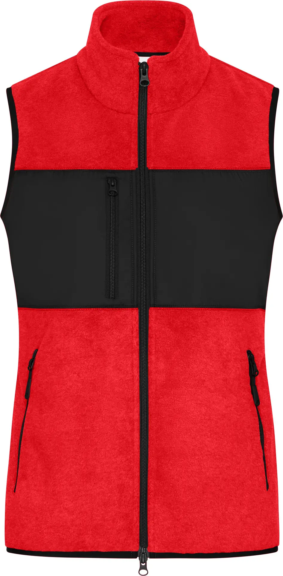 jn1309-ladies-fleece-vest-red-black-front-3 James & Nicholson Ladies´ Fleece Vest