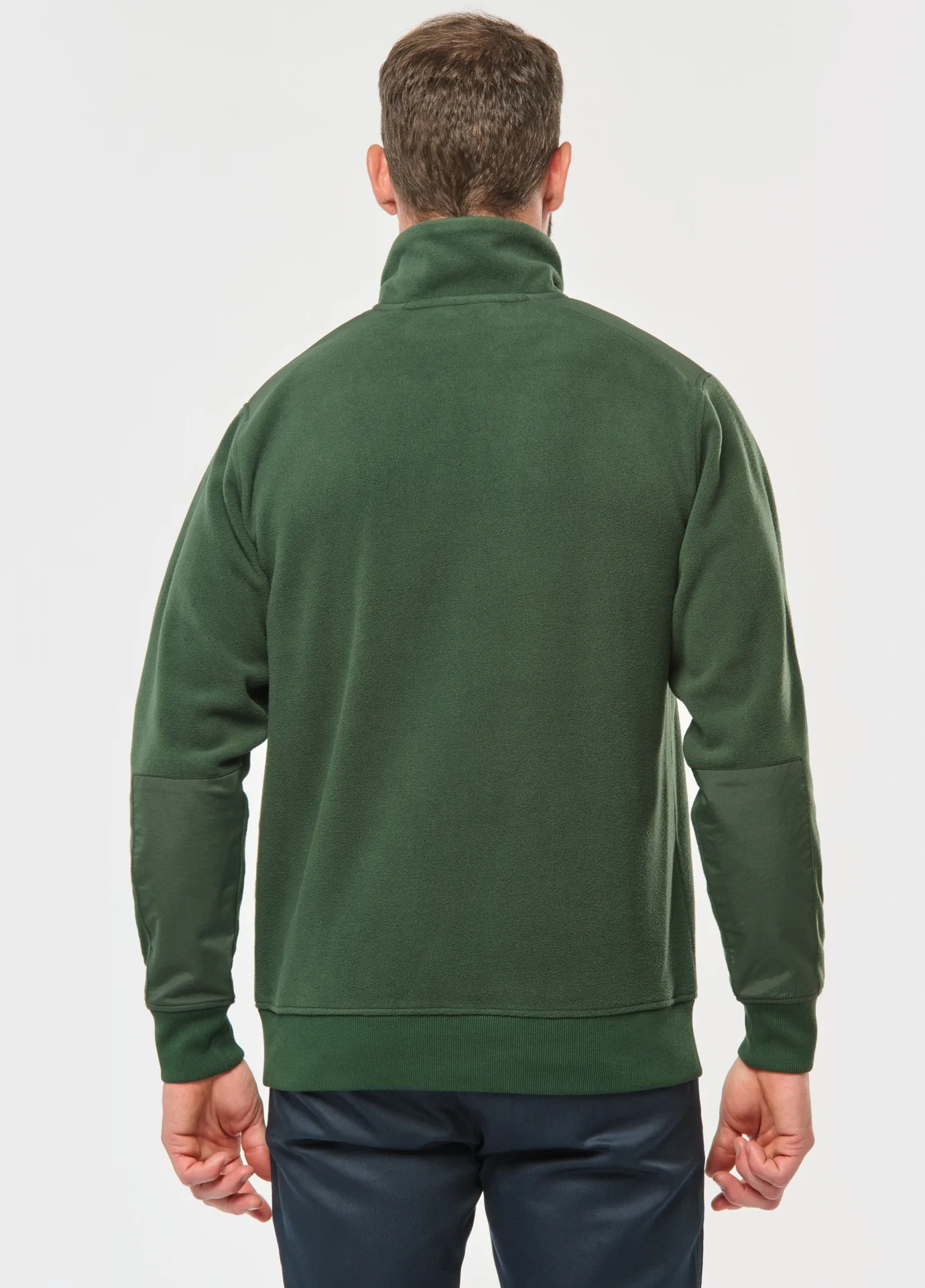 kariban-WK905-workwear-fleece-mit-viertel-zip-forestgreen-model-4 Kariban Workwear Fleece mit 1/4 Zip