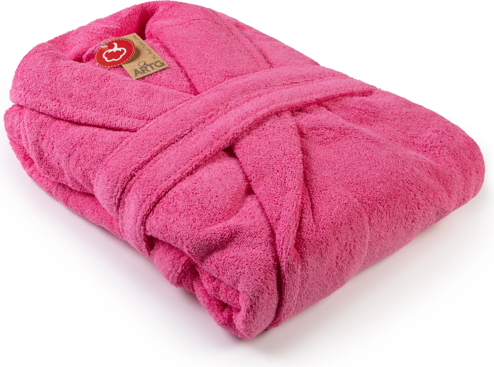artg-ar025-bathrobe-shawl-collar-pink-front-1 ARTG Bathrobe Shawl Collar