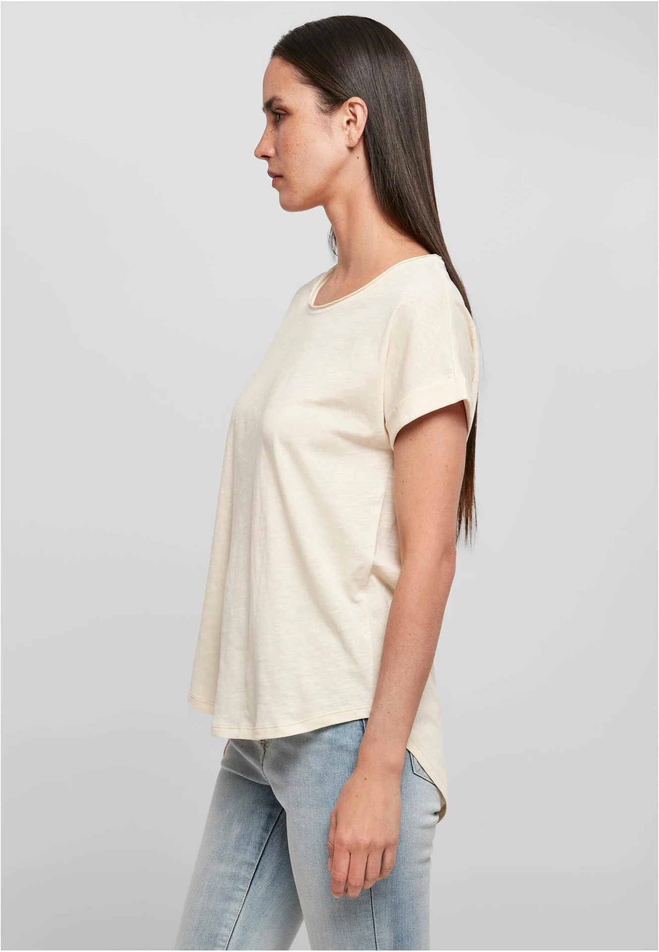 Build Your Brand Ladies Long Slub Tee