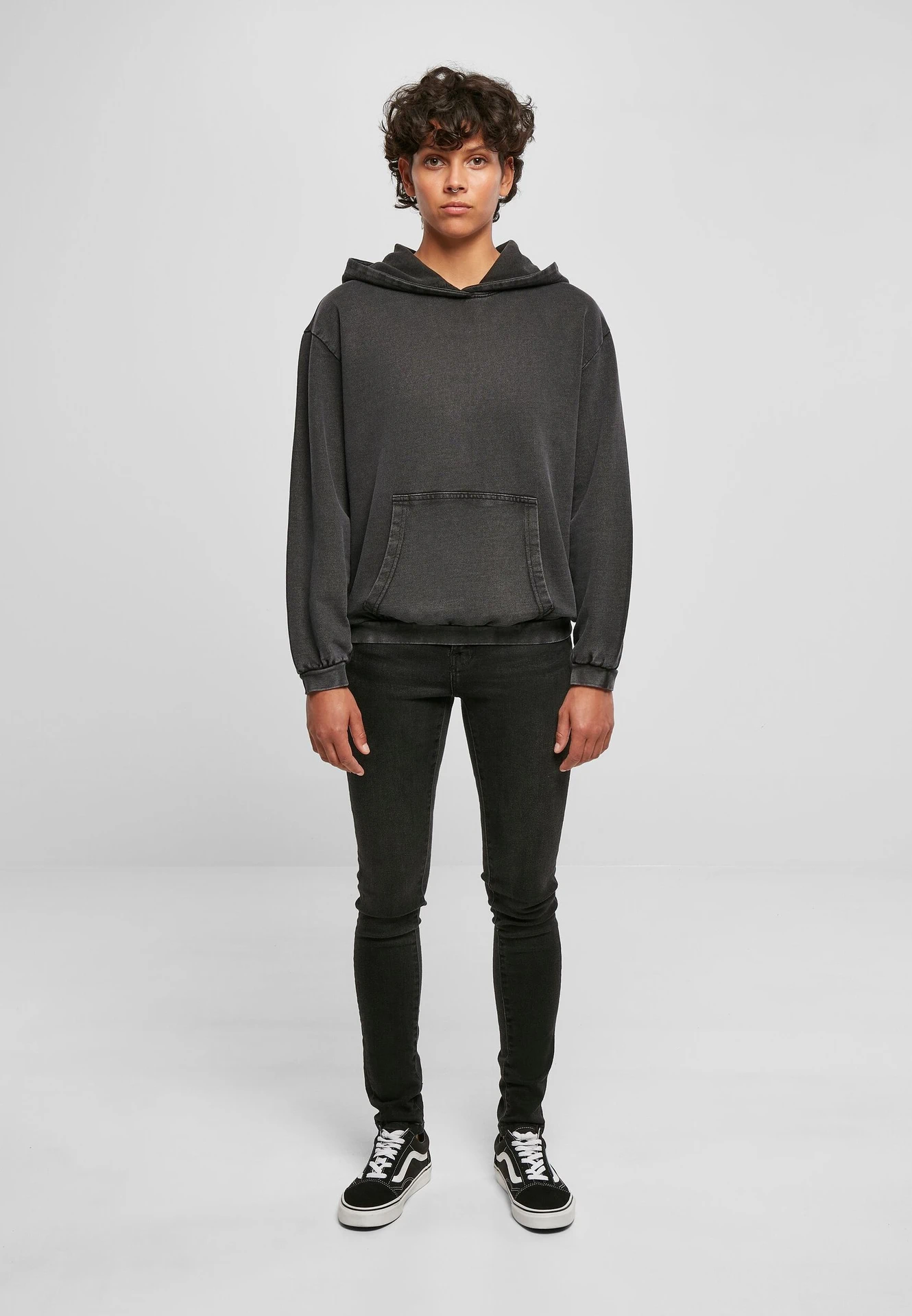 Build Your Brand Ladies Acid Washed Oversize Hoody