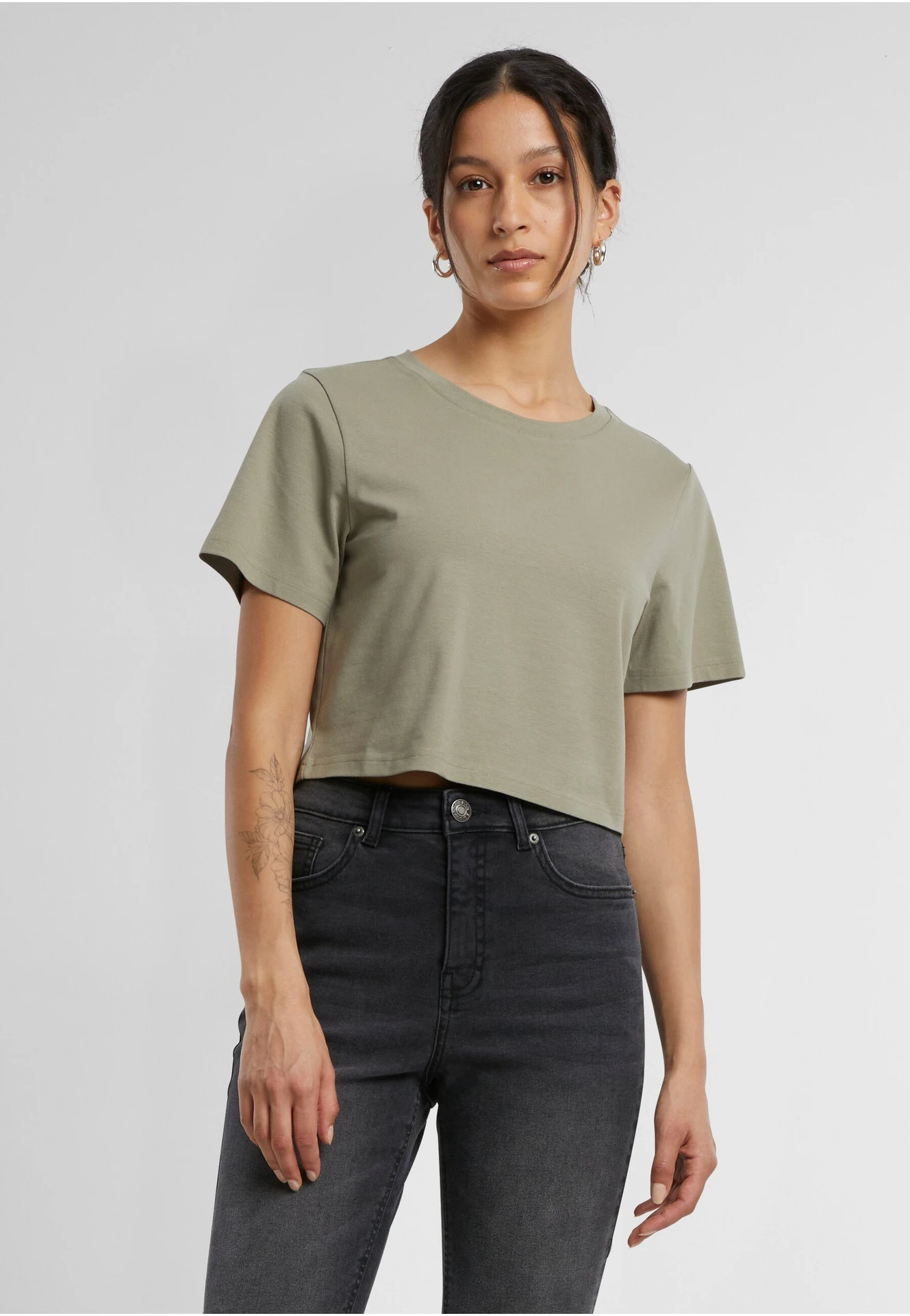 Build Your Brand Ladies Cropped Tee