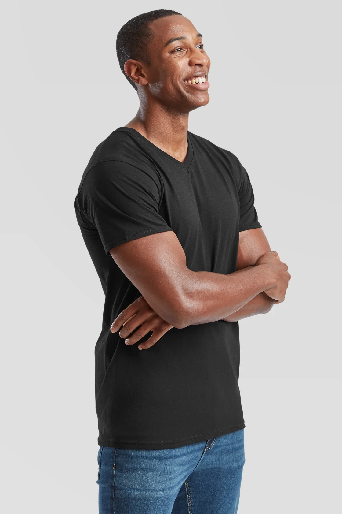 fruit-of-the-loom-61-426-0-original-v-neck-t-shirt-black-model-1 F.O.L. Original V-Neck T