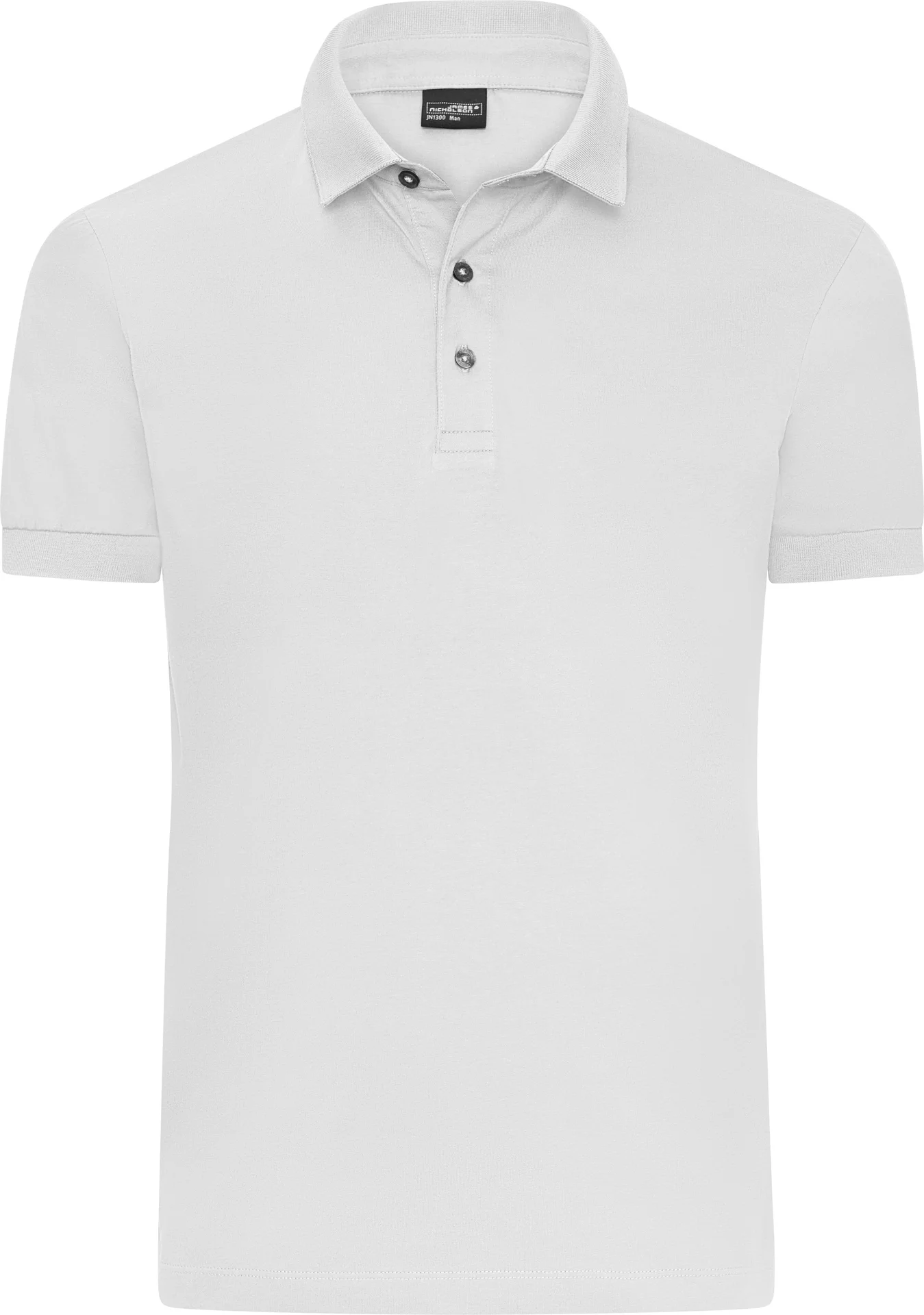 jn1300-mens-mercerised-poloshirt-white-front-3 James & Nicholson Men´s Mercerised Polo