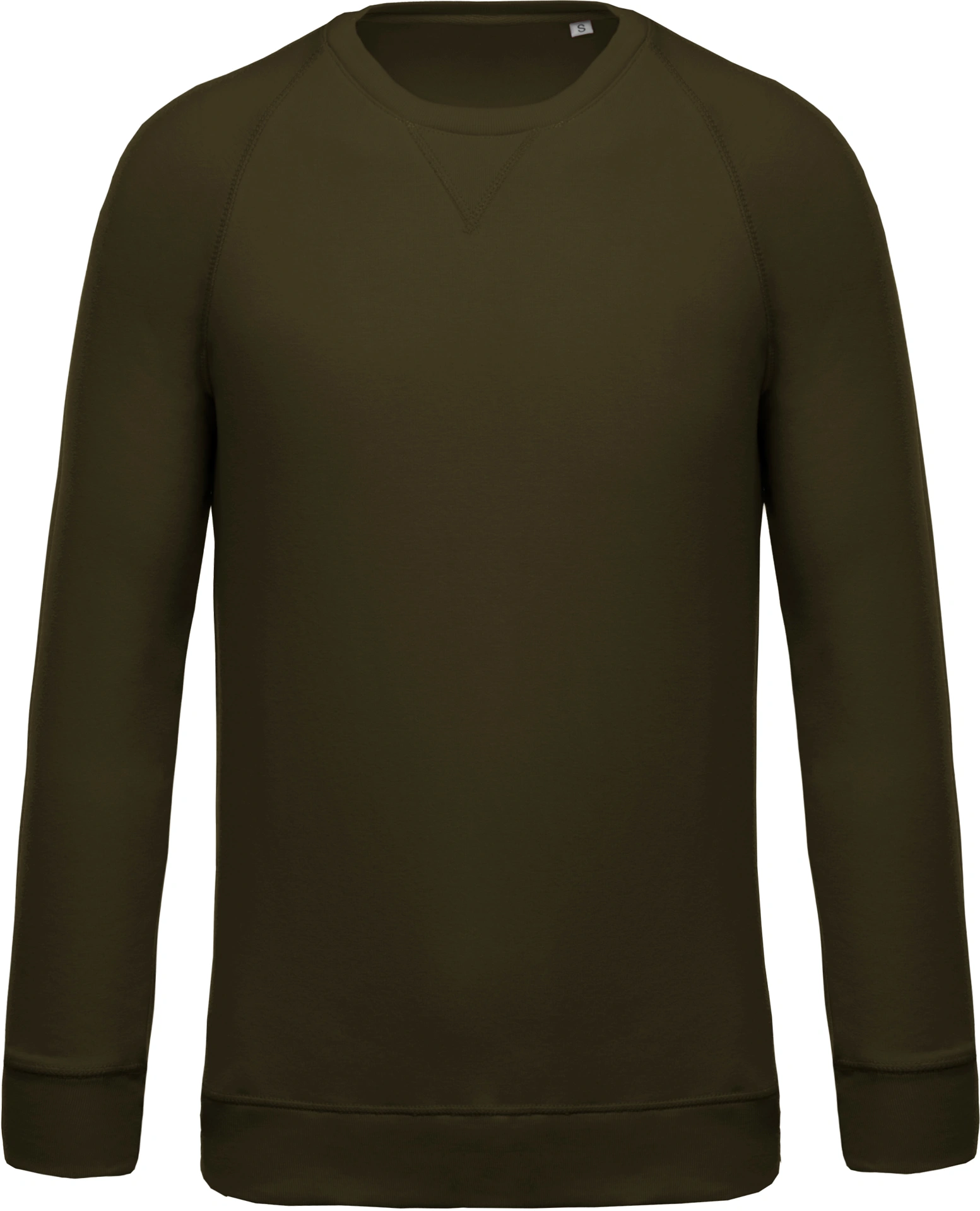 K480-herren-bio-raglan-sweater-mossygreen-front-3 Kariban Herren Bio Raglan Sweater