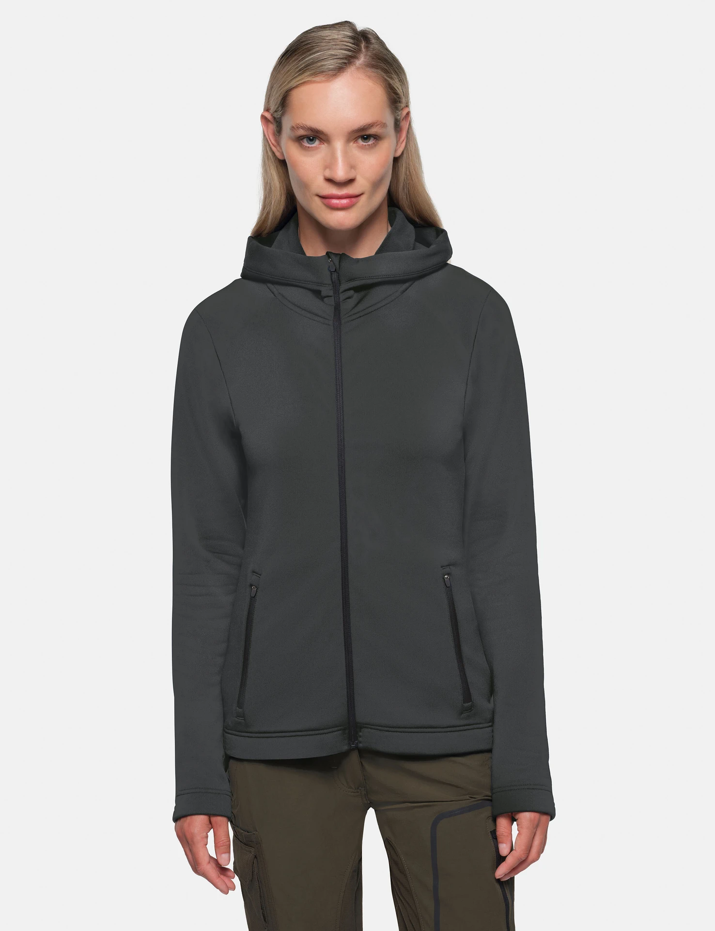 hakro-273-damen-kapuzen-tecjacke-eco-karbongrau-model-0 HAKRO Damen Kapuzen-Tecjacke 273 ECO