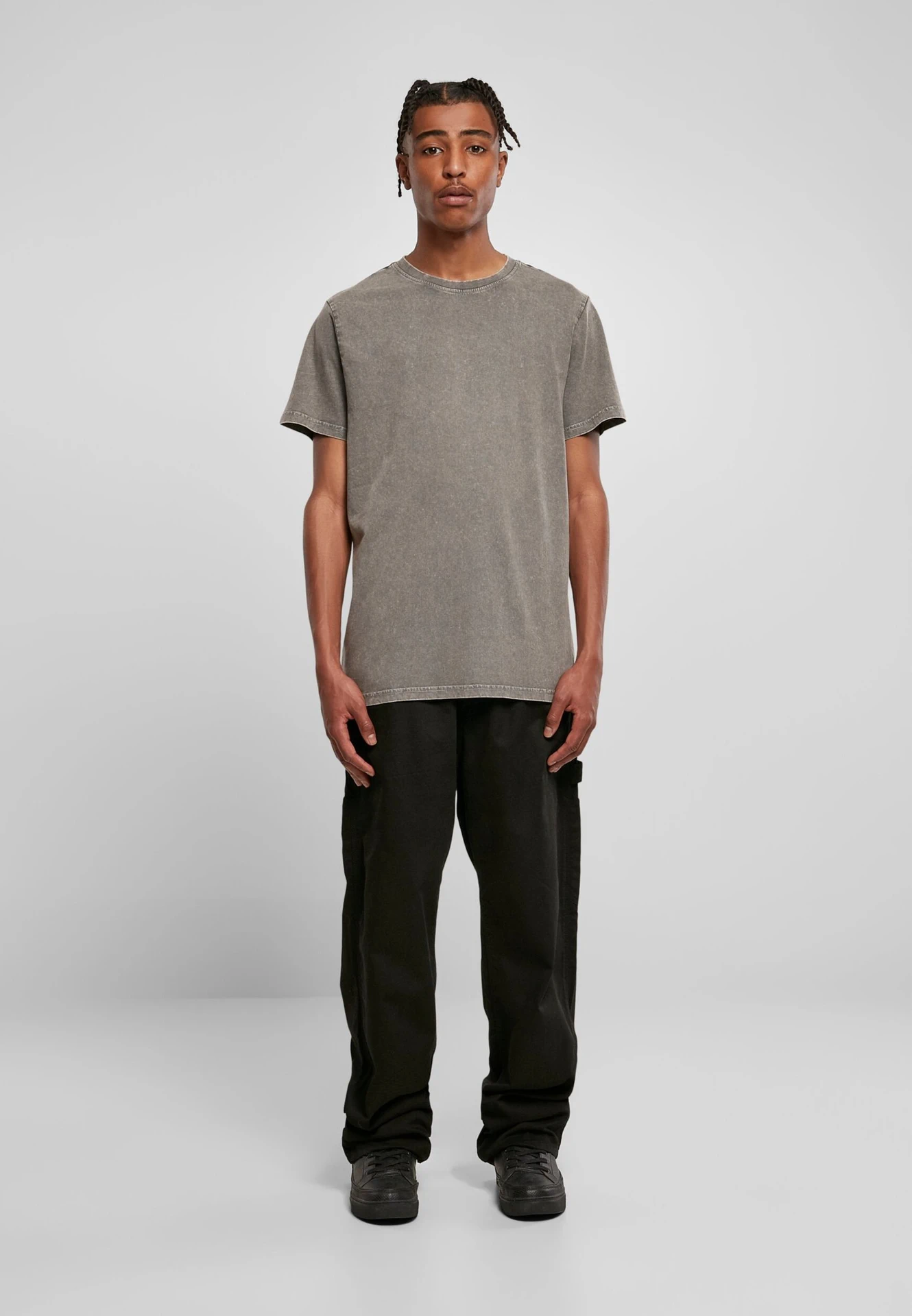Build Your Brand Acid Washed Round Neck Tee