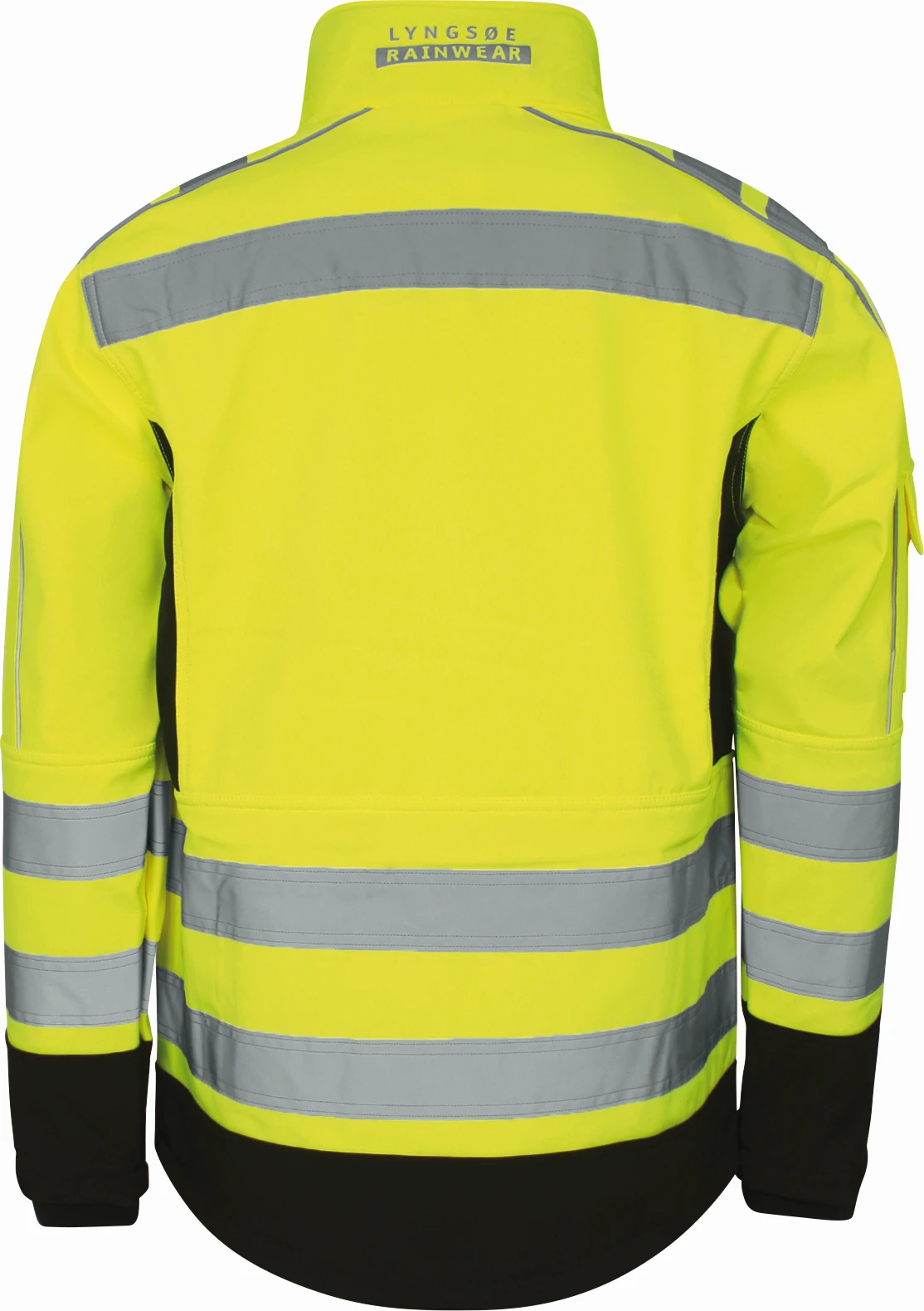 lyngsoe-99990-atmungsaktive-hi-vis-softshell-jacke-leuchtgelb-schwarz-2 Lyngsøe 99990 Atmungsaktive Hi-Vis Softshell Jacke