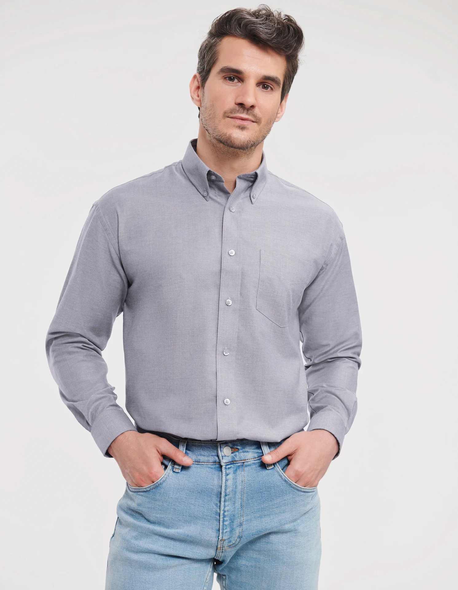 Russell Men's Long Sleeve Easy Care Oxford Shirt