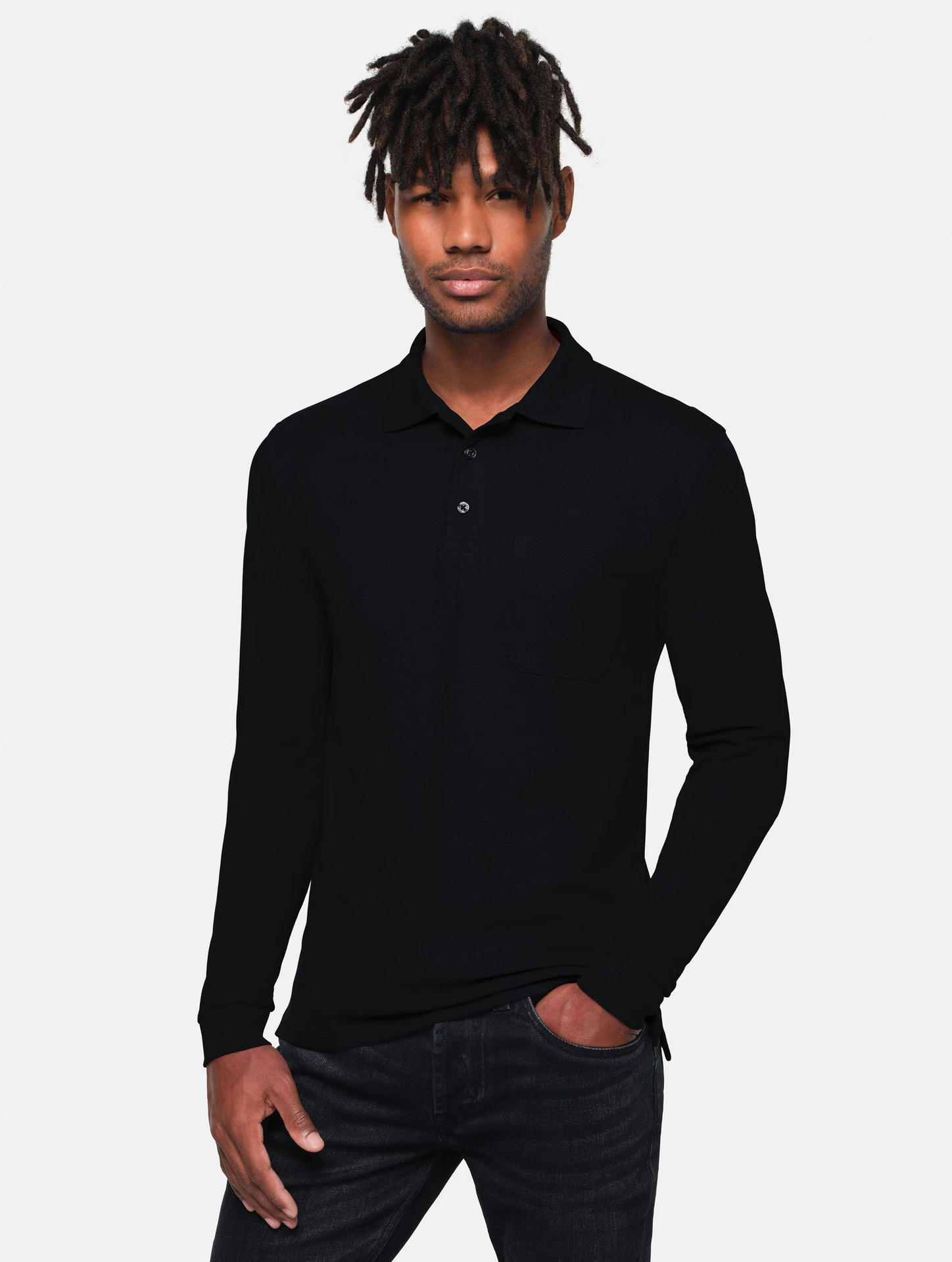 HAKRO Pocket-Longsleeve-Polo 817 MIKRALINAR® ECO