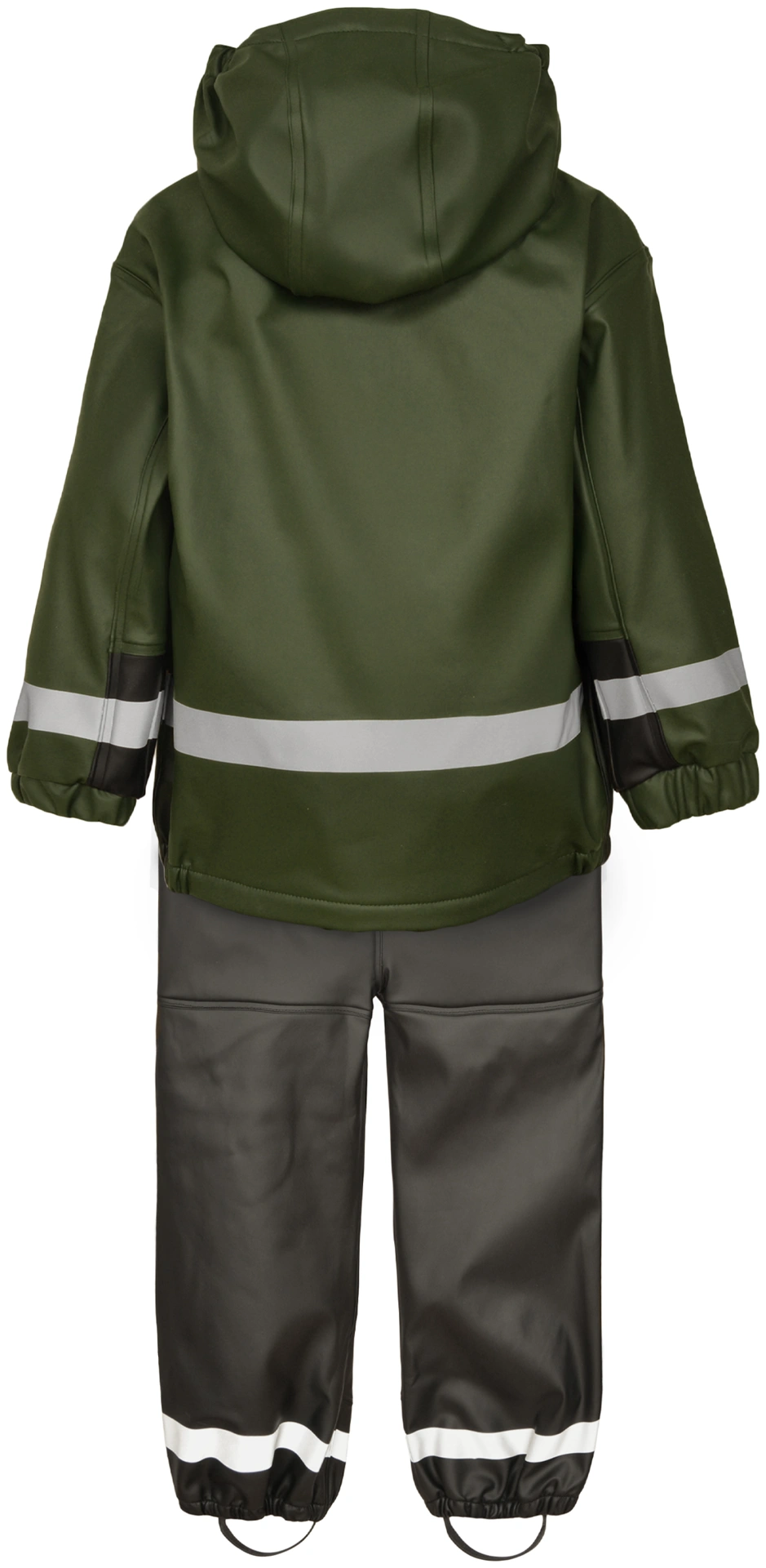 lyngsoe-f2552-kid-regenset-jacke-und-hose-mit-weichem-fleecefutter-gruen-back-2 Lyngsøe F2552-KID Regenset Jacke & Hose mit weichem Fleecefutter