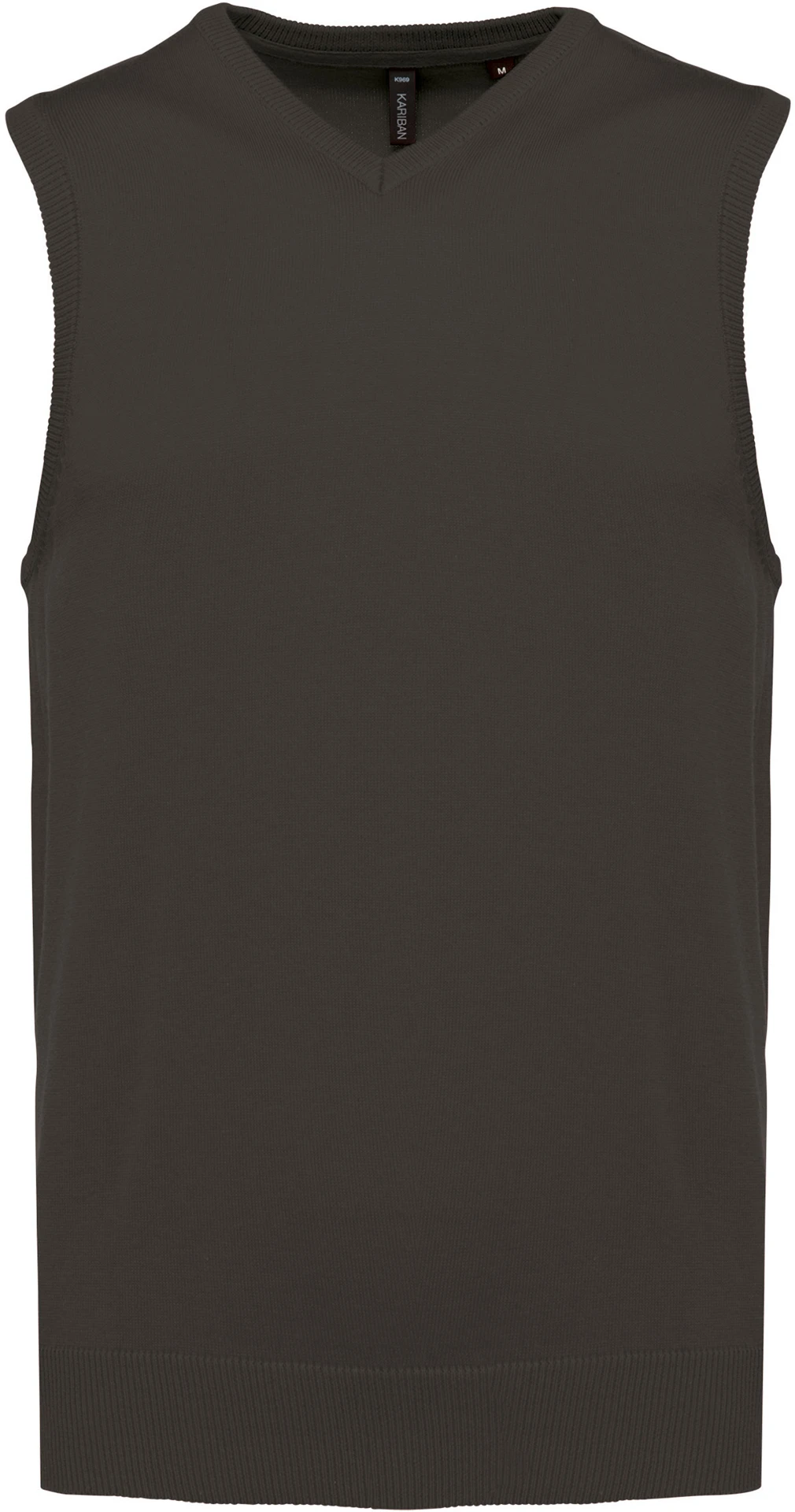 kariban-K969-herren-v-ausschnitt-pullunder-darkgrey-front-3 Kariban Herren V-Ausschnitt Pullunder
