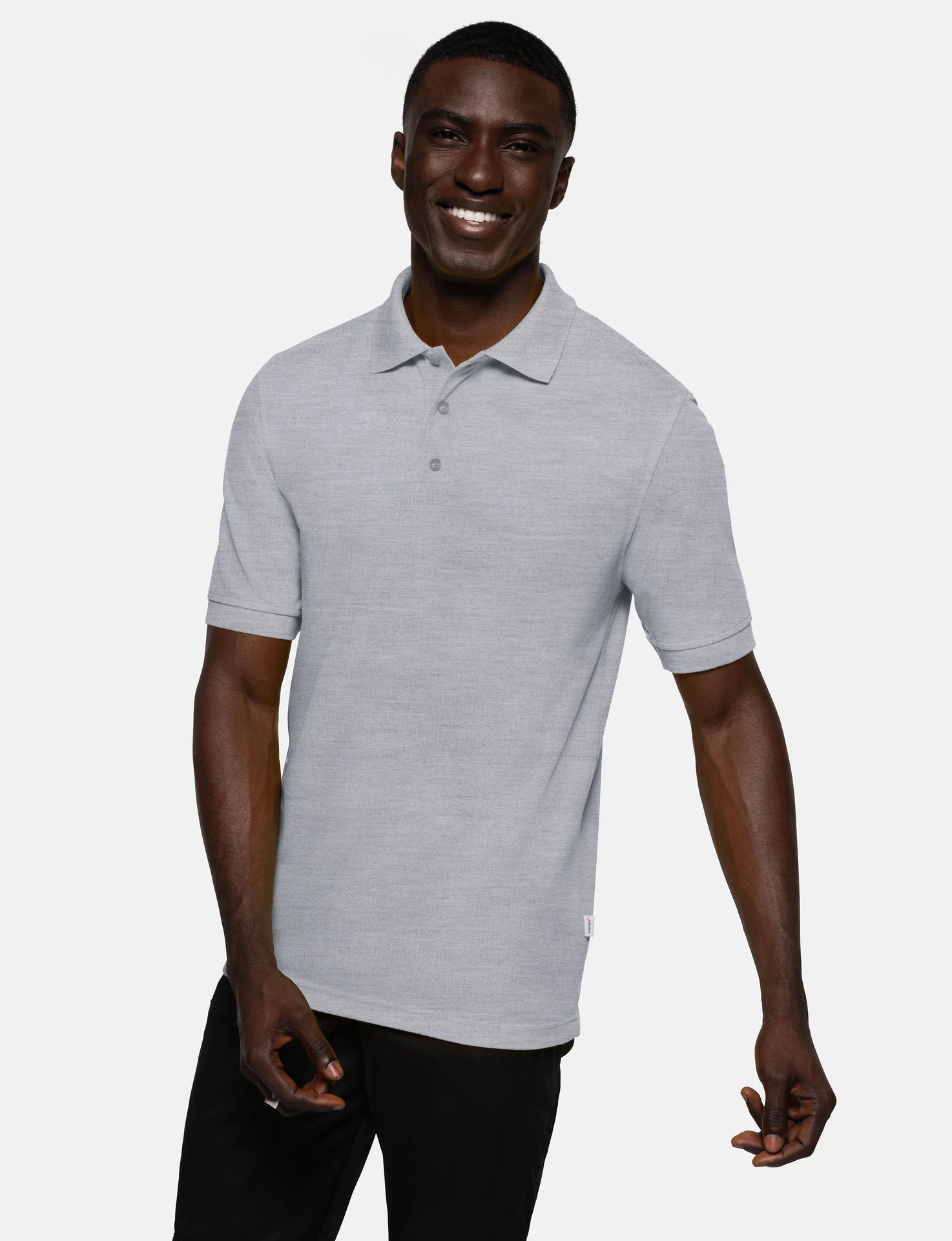 hakro-816-poloshirt-mikralinar-graumeliert-model-0 HAKRO Poloshirt 816 Mikralinar®