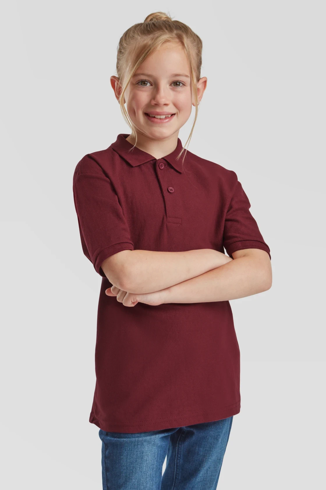 fruit-of-the-loom-63-417-0-kids-65-35-poloshirt-burgundy-model-0 F.O.L. 65/35 Polo Kids