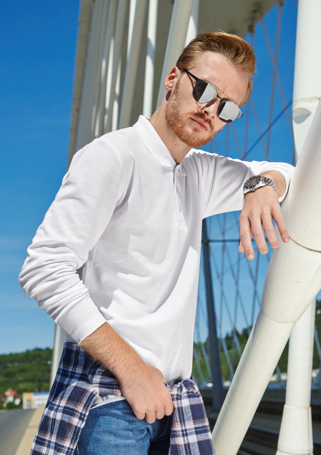 malfini-221-pique-polo-ls-polohemd-herren-weiss-model-0 MALFINI Pique Polo LS 221
