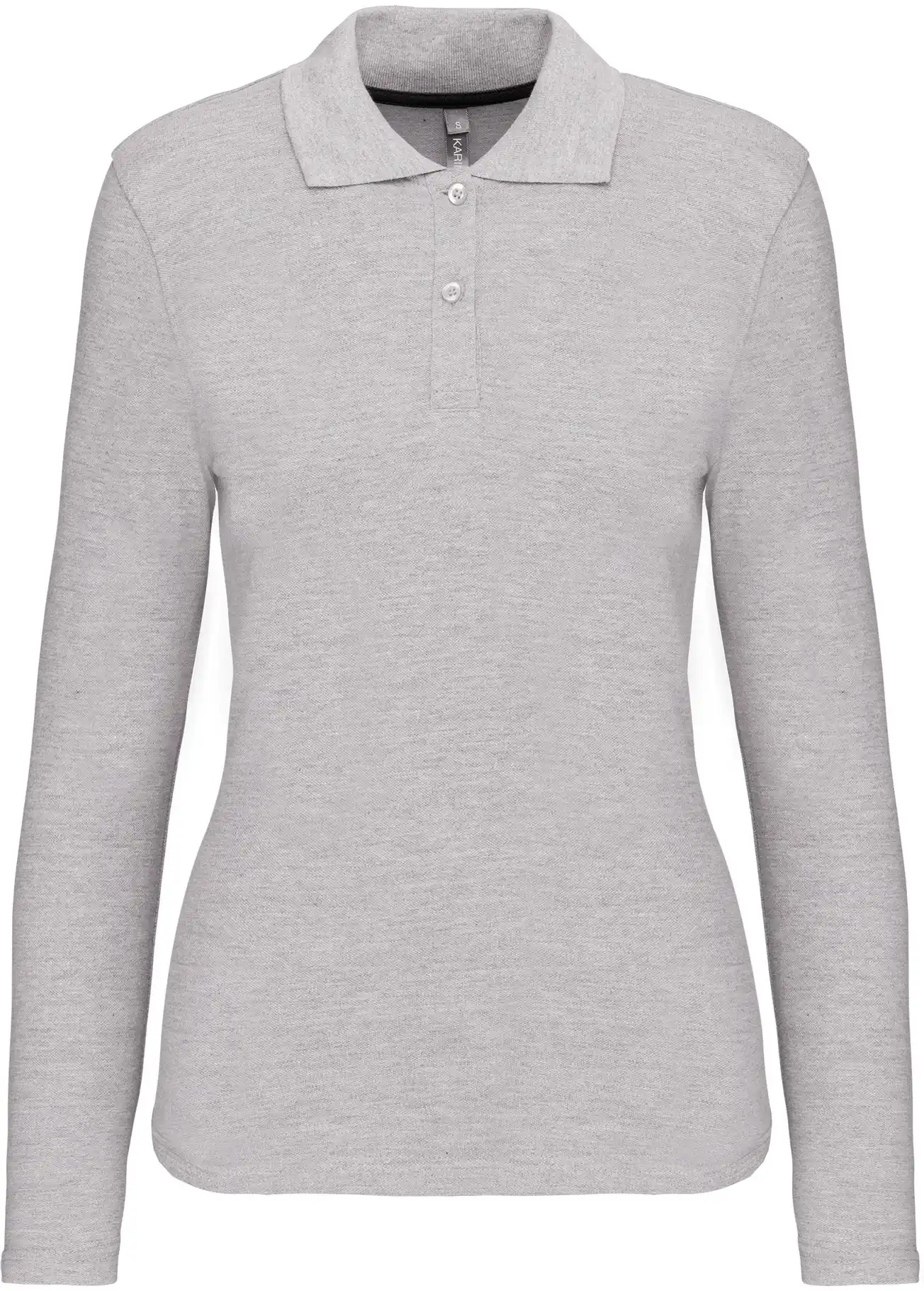 kariban-K244-damen-pique-polo-langarm-oxfordgrey-front-3 Kariban Damen Piqué Polo langarm