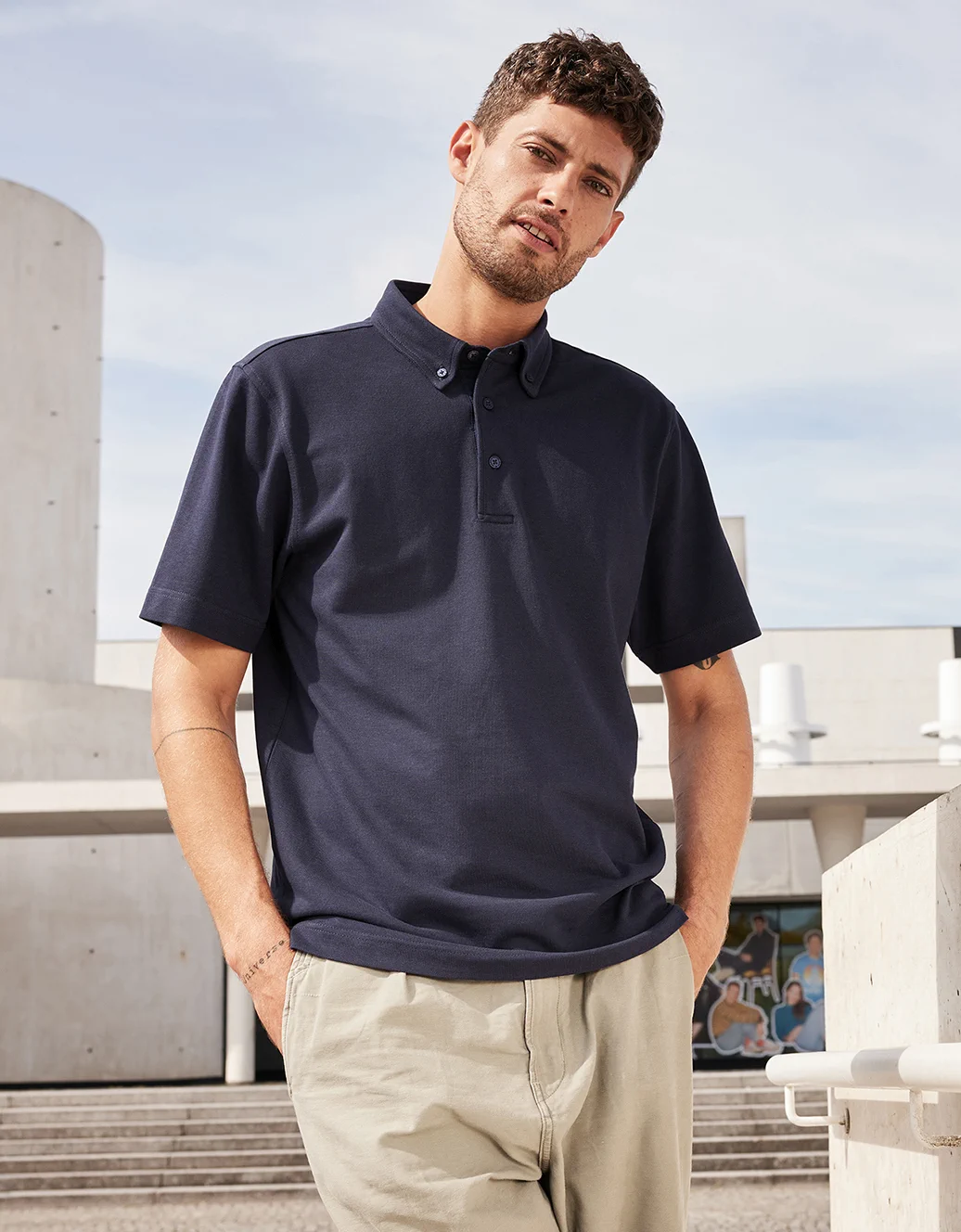jn964-mens-plain-poloshirt-model-0 James & Nicholson Men`s Plain Polo