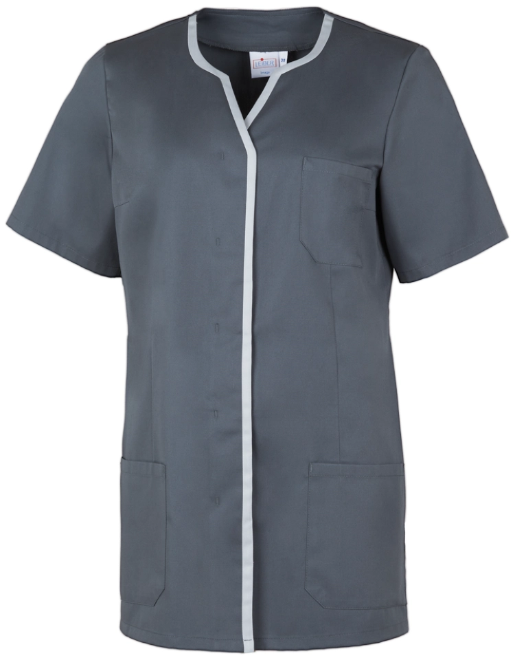 leiber-08-1337-kasack-kurzarm-anthrazit-silbergrau-front-3 Leiber Damen-Kasack kurzarm 08/1337