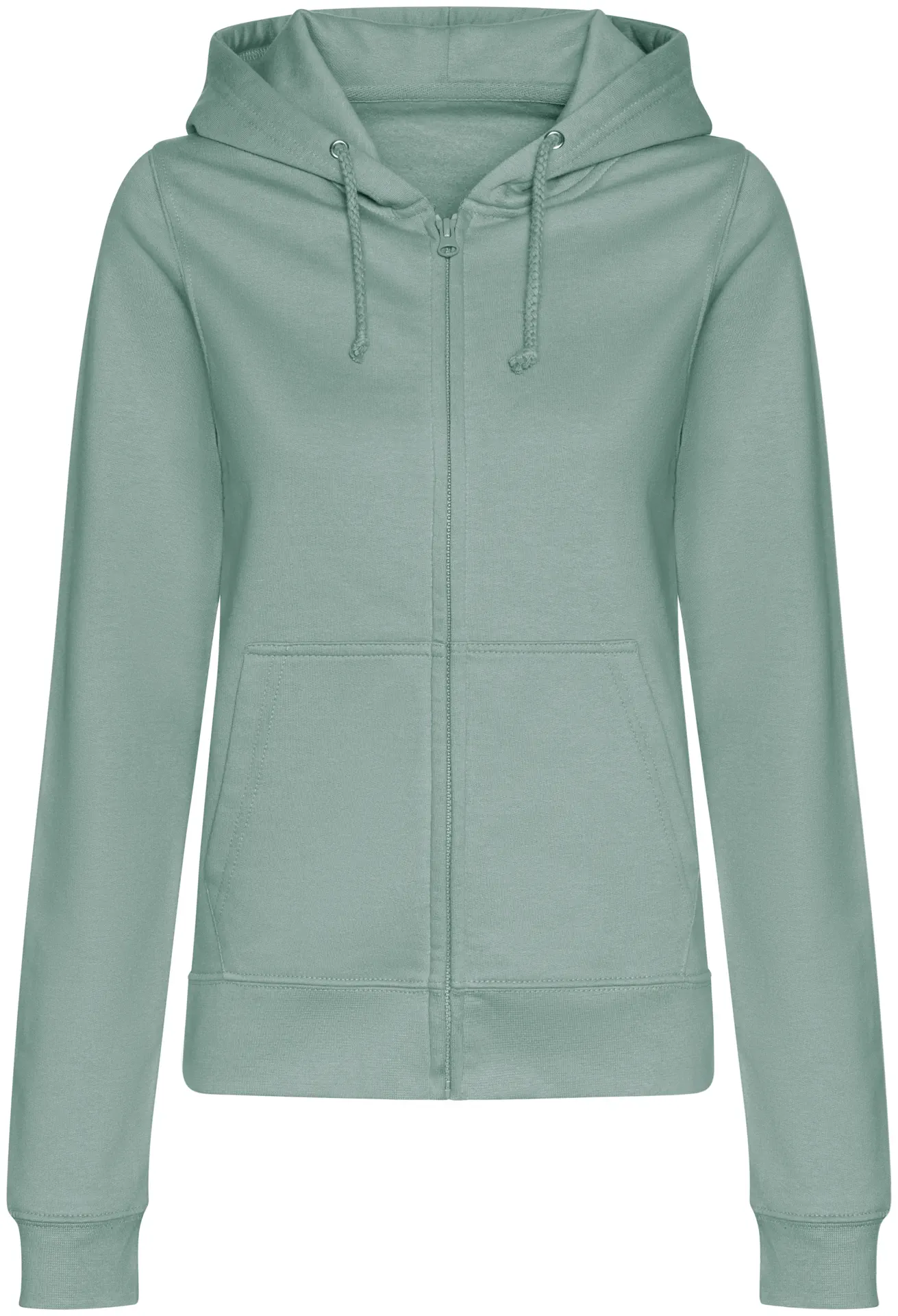 justhoods-jh050f-womens-college-zoodie-dustygreen-front-1 Just Hoods Women's College Zoodie