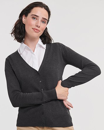 Russell Ladies V-Neck Knitted Cardigan Russell Ladies V-Neck Knitted Cardigan
