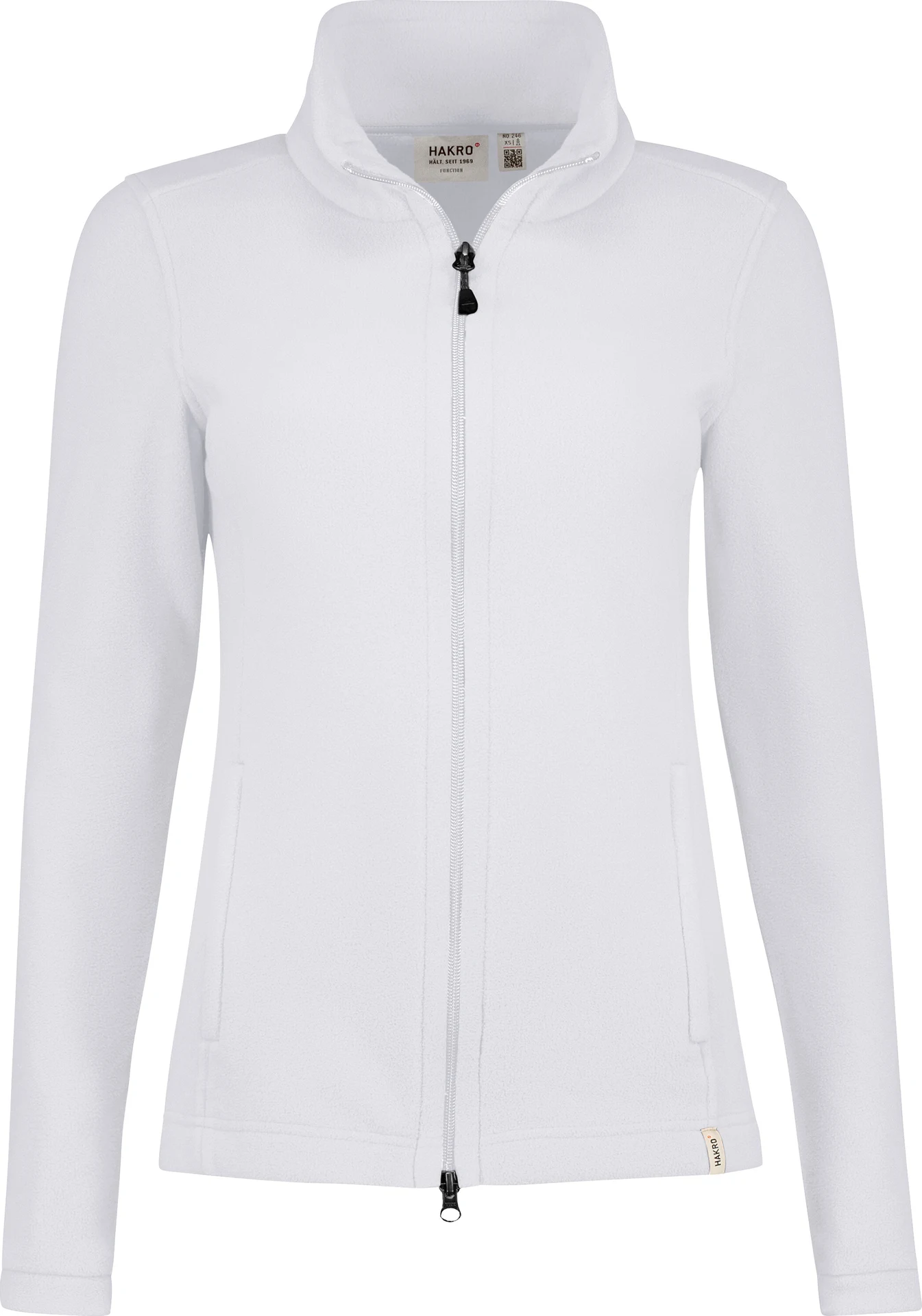 hakro-246-damen-fleecejacke-eco-weiss-front-1 HAKRO Damen Fleecejacke ECO 246