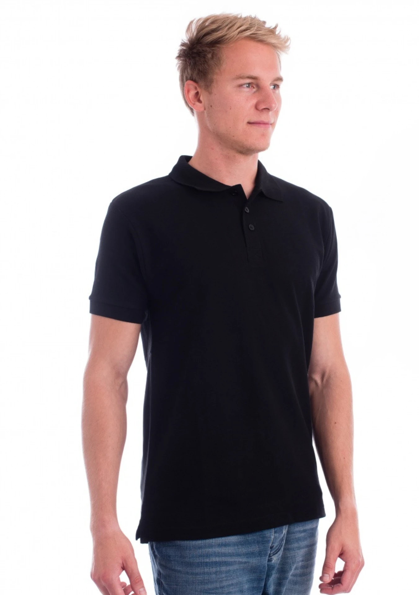malfini-215-cotton-heavy-polohemd-herren-schwarz-model-0 MALFINI Polohemd Cotton Heavy 215
