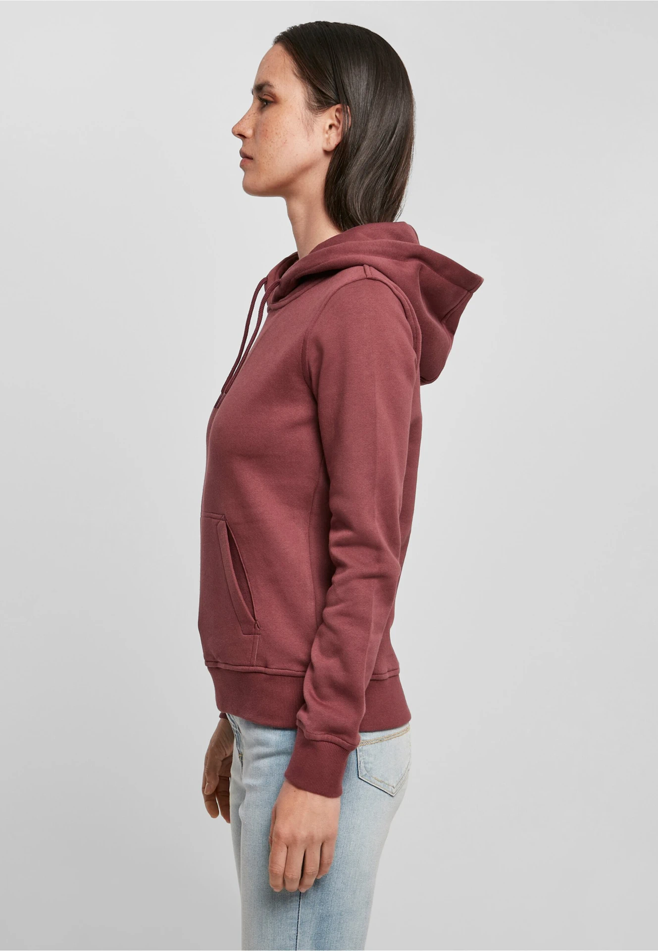 BYB-BY139-ladies-organic-hoody-cherry-model-1 Build Your Brand Ladies Organic Hoody