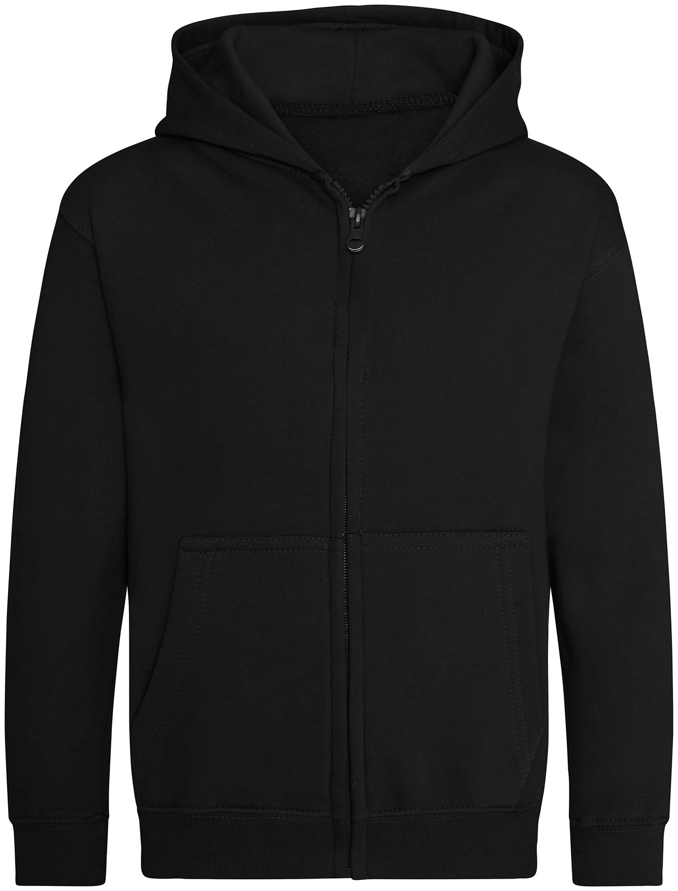 justhoods-jh050j-kids-zoodie-jetblack-front-1 Just Hoods Kids Zoodie