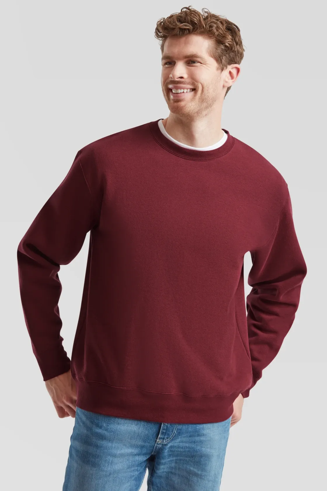 fruit-of-the-loom-62-154-0-premium-set-in-sweatshirt-burgundy-model-0 F.O.L. Premium Set-In Sweat