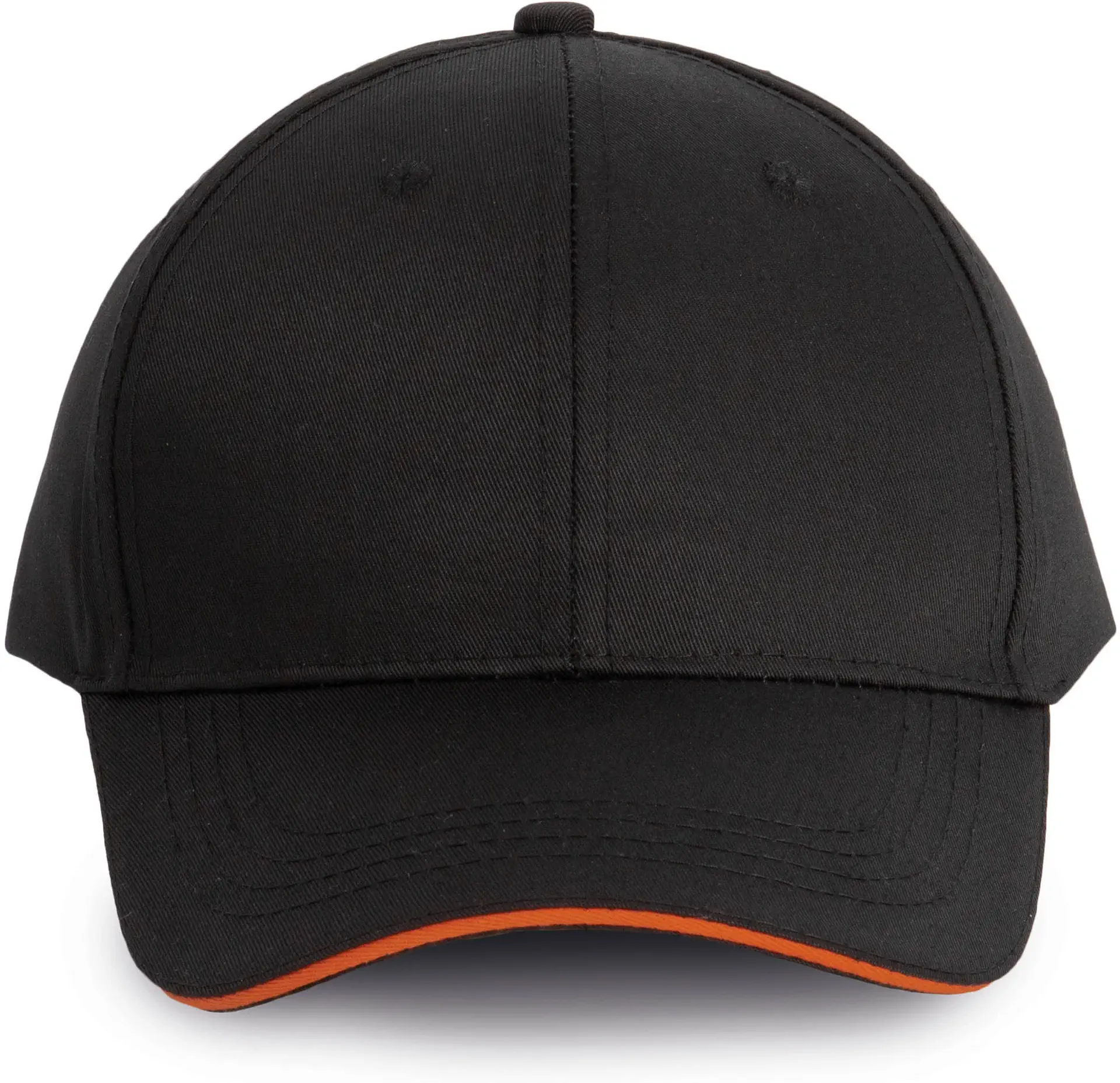 kariban-WKP145-6-panel-kappe-black-orange-front-3 Kariban 6 Panel Kappe
