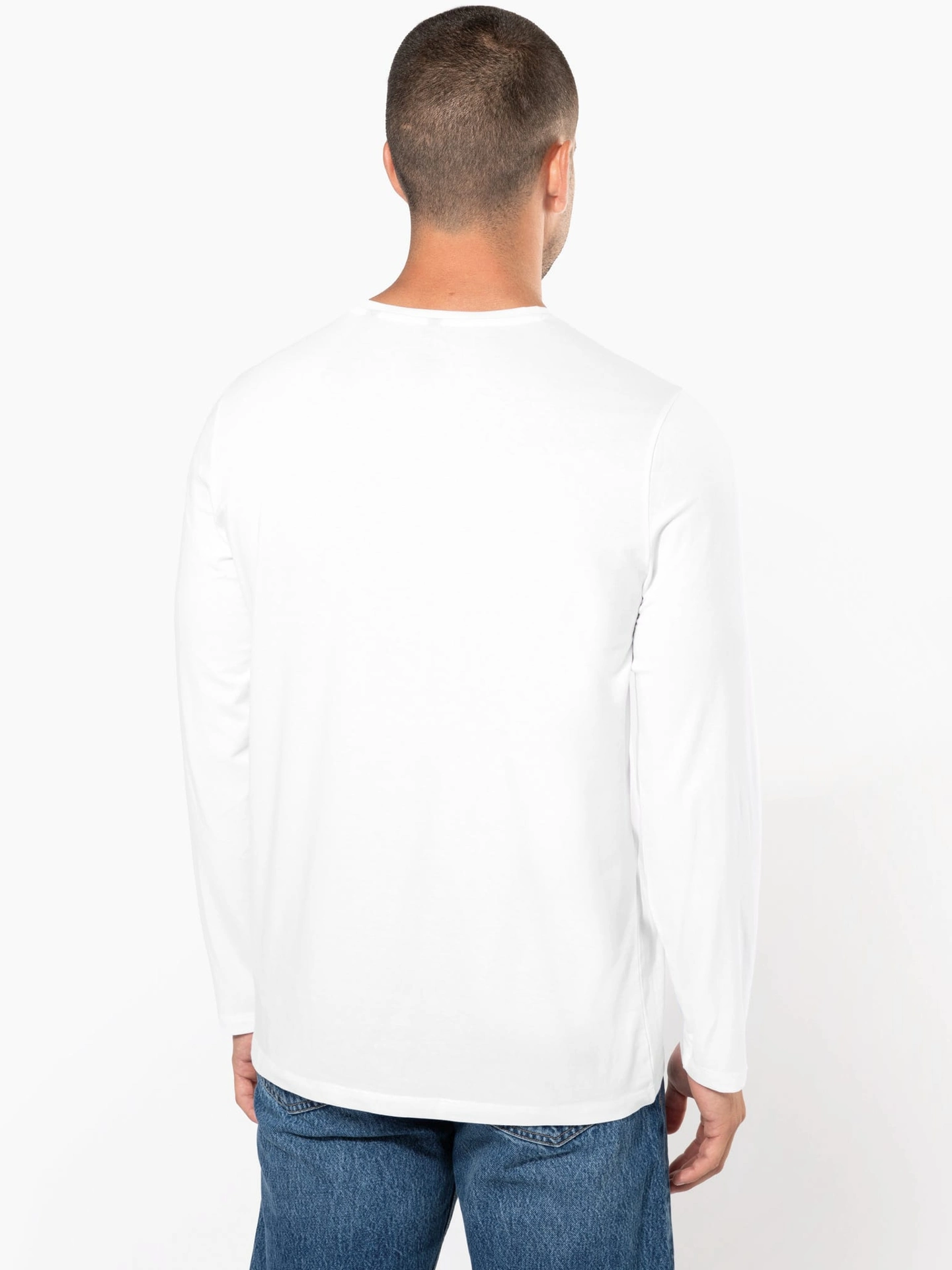 kariban-K3016-stretch-t-shirt-langarm-model-1 Kariban Stretch T-Shirt langarm