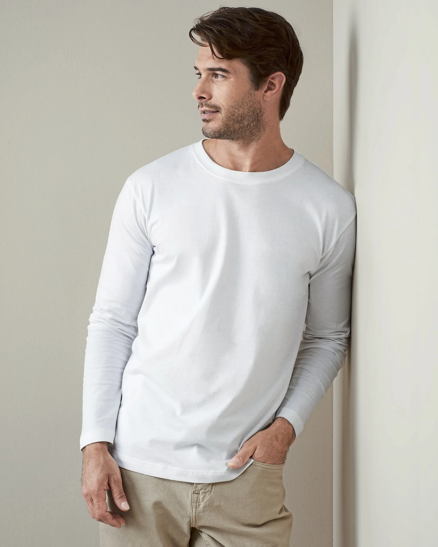 stedman-st2130-comfort-t-shirt-long-sleeve-white-model-1 Stedman Comfort-T Long Sleeve