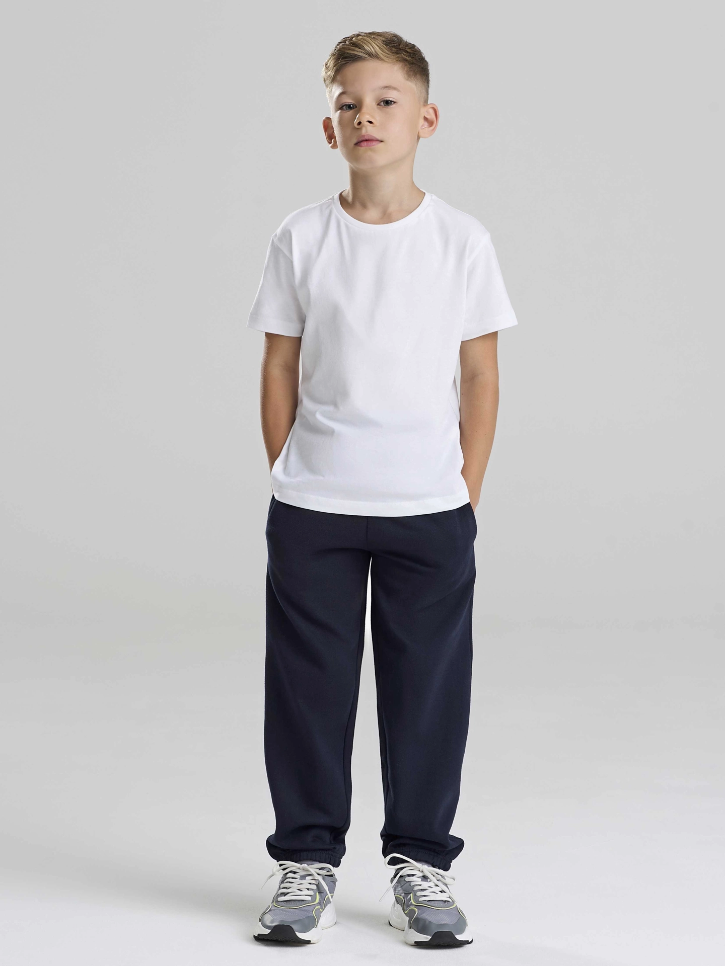 justhoods-jh072j-kids-cuffed-jogpants-model-0 Just Hoods Kids Cuffed Jogpants