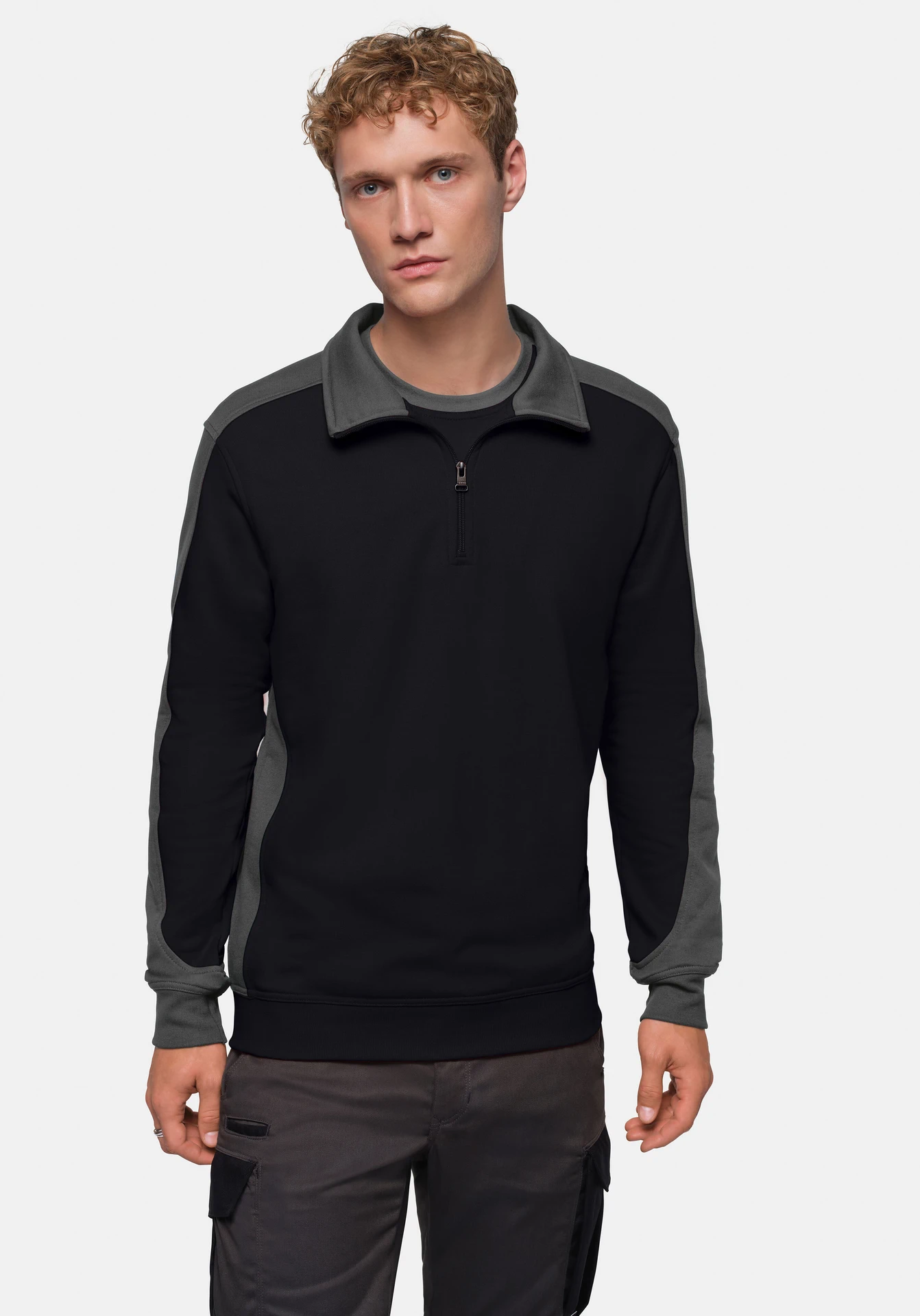 HAKRO Zip-Sweatshirt 476 Contrast Mikralinar®